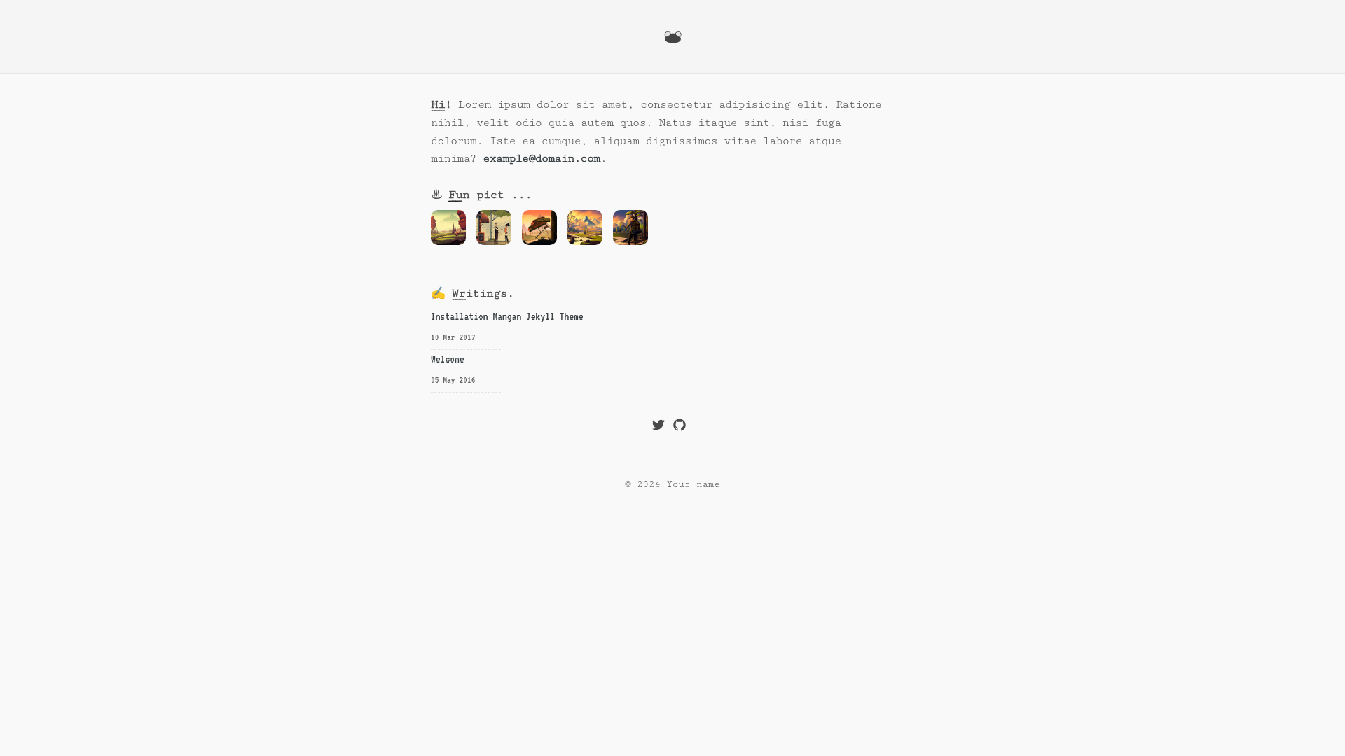 screenshot of Mangan on template0.com