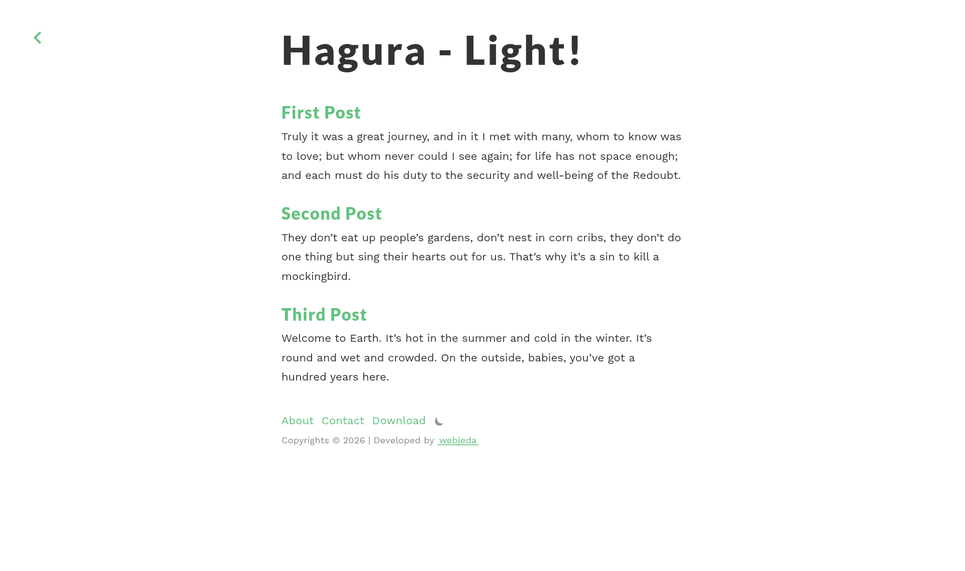 screenshot of Hagura SvelteKit on template0.com