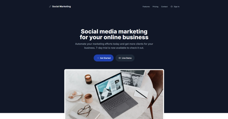 Image for Marketing Web App(landing page tailwind template) on template0.com Image for Marketing Web App(landing page tailwind template) on template0.com