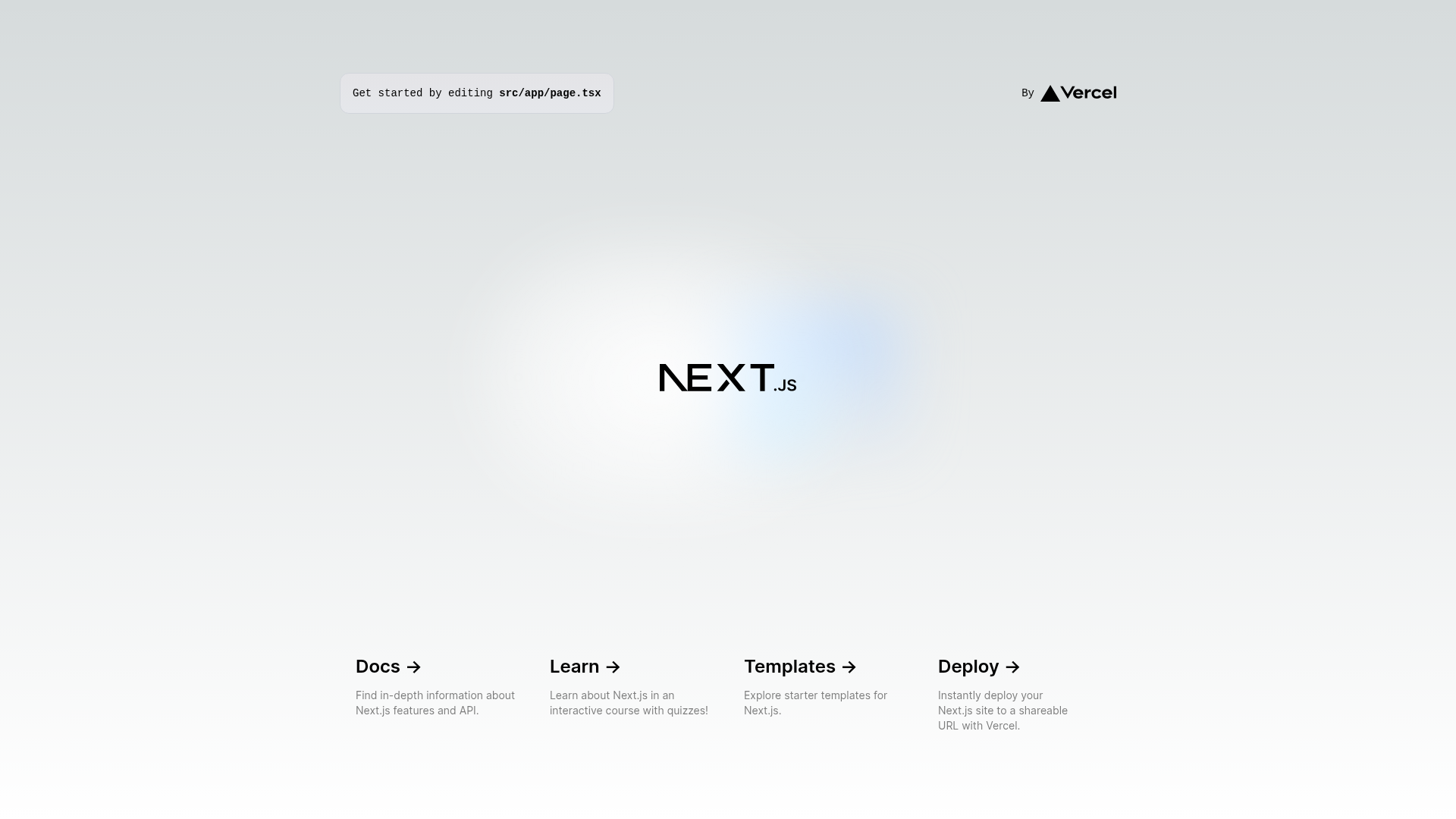 screenshot of Nextjs Typescript Template on template0.com