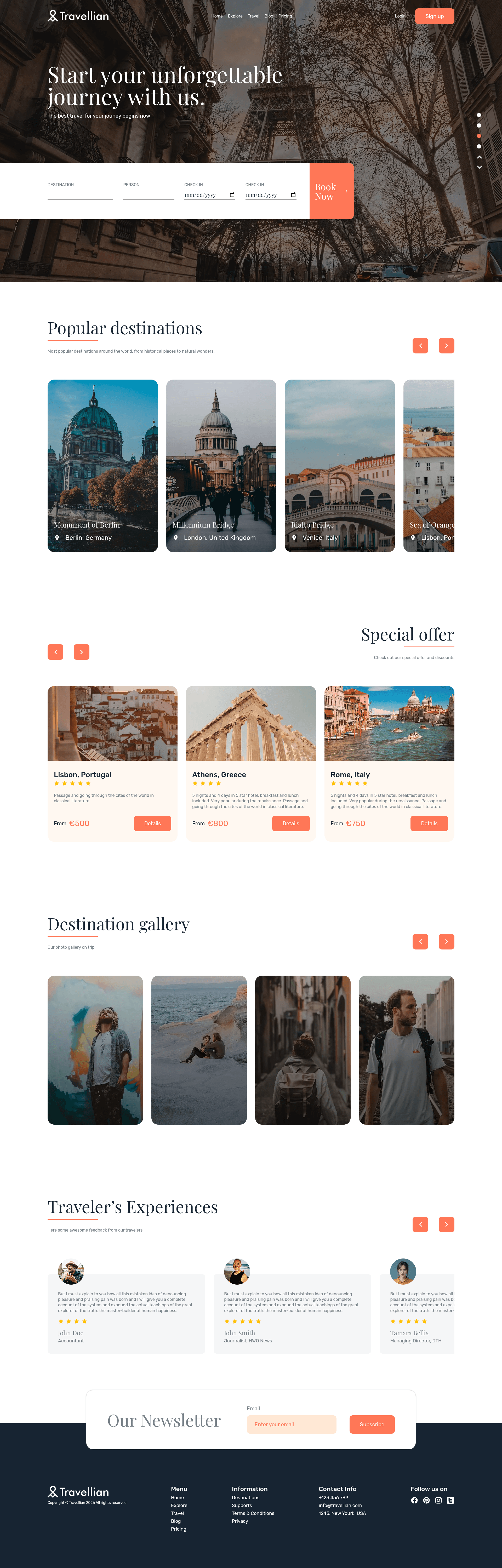 screenshot of Travellian on template0.com