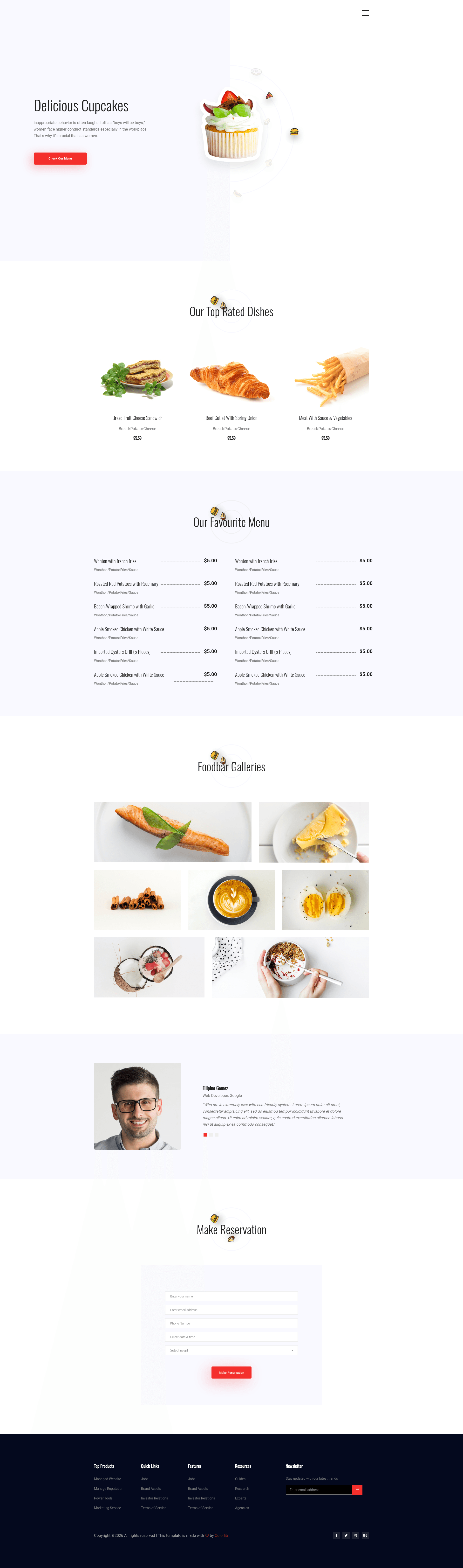 screenshot of Foodbar on template0.com