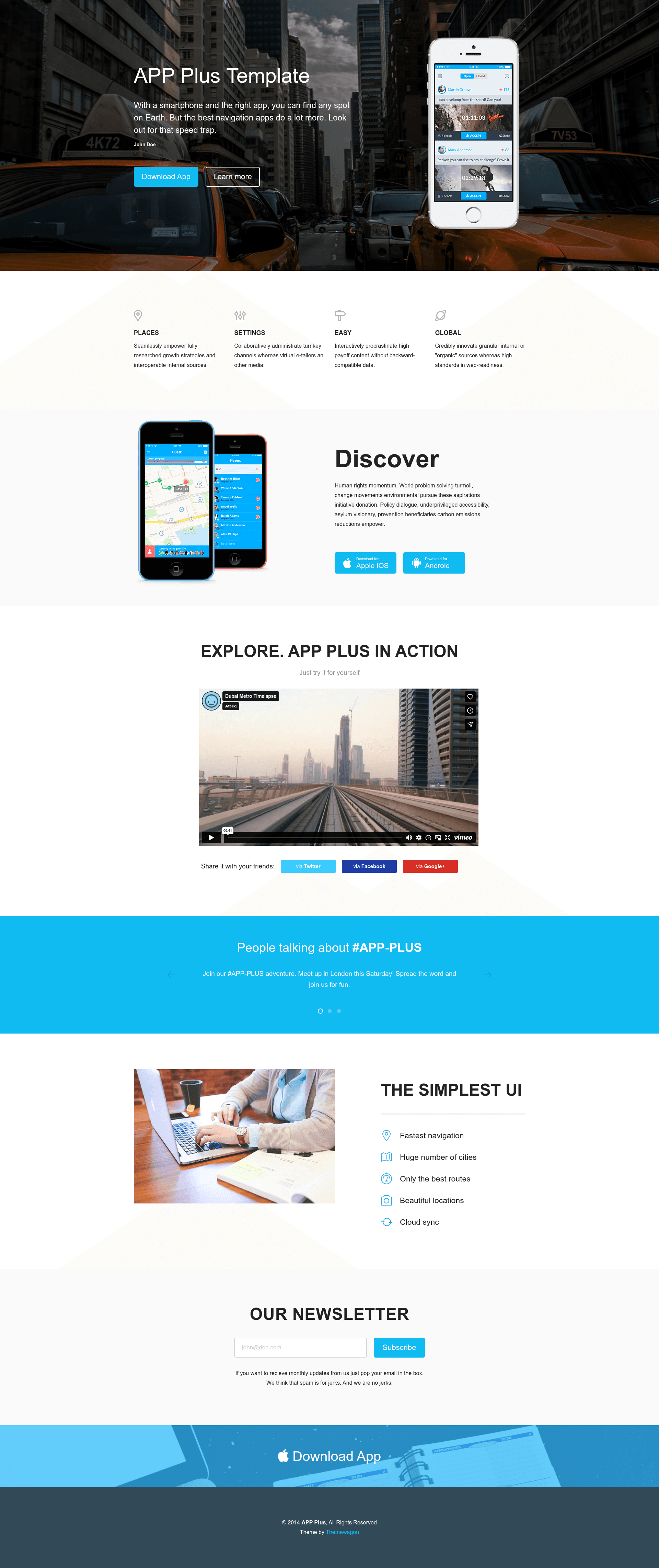 screenshot of App Plus – Free App Game Landing HTML5 Template on template0.com
