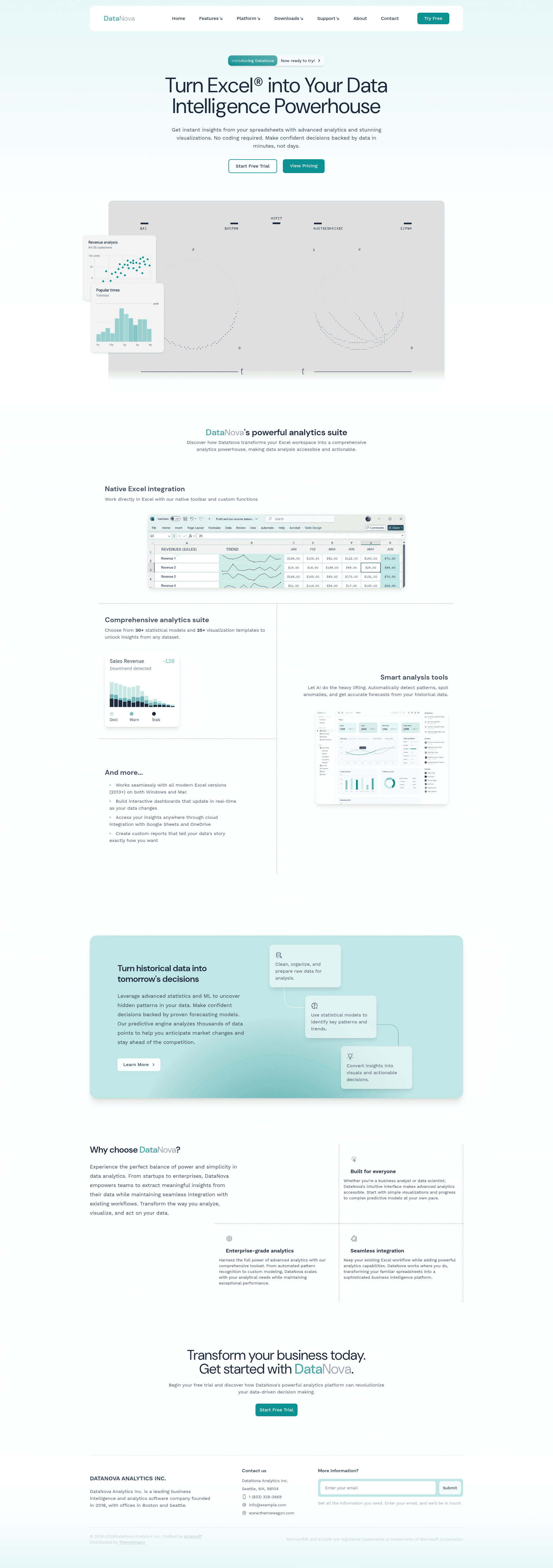 screenshot of DataNova on template0.com