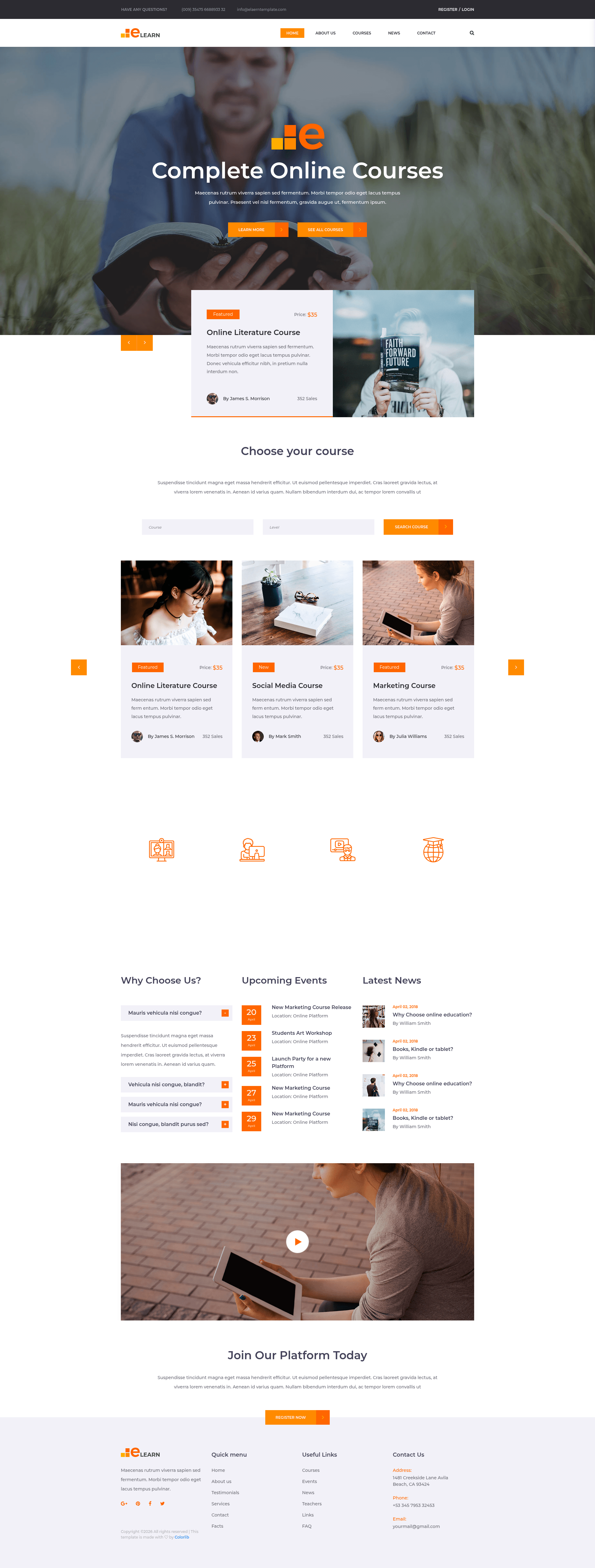 screenshot of Elearn on template0.com