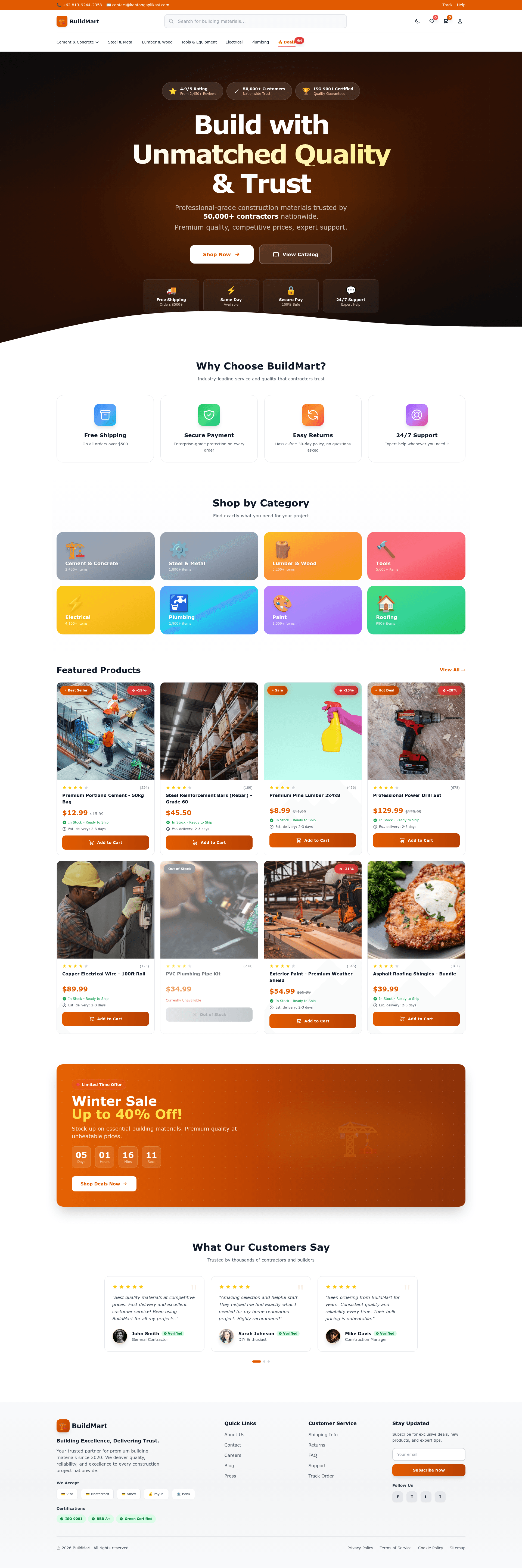 screenshot of BuildMart on template0.com