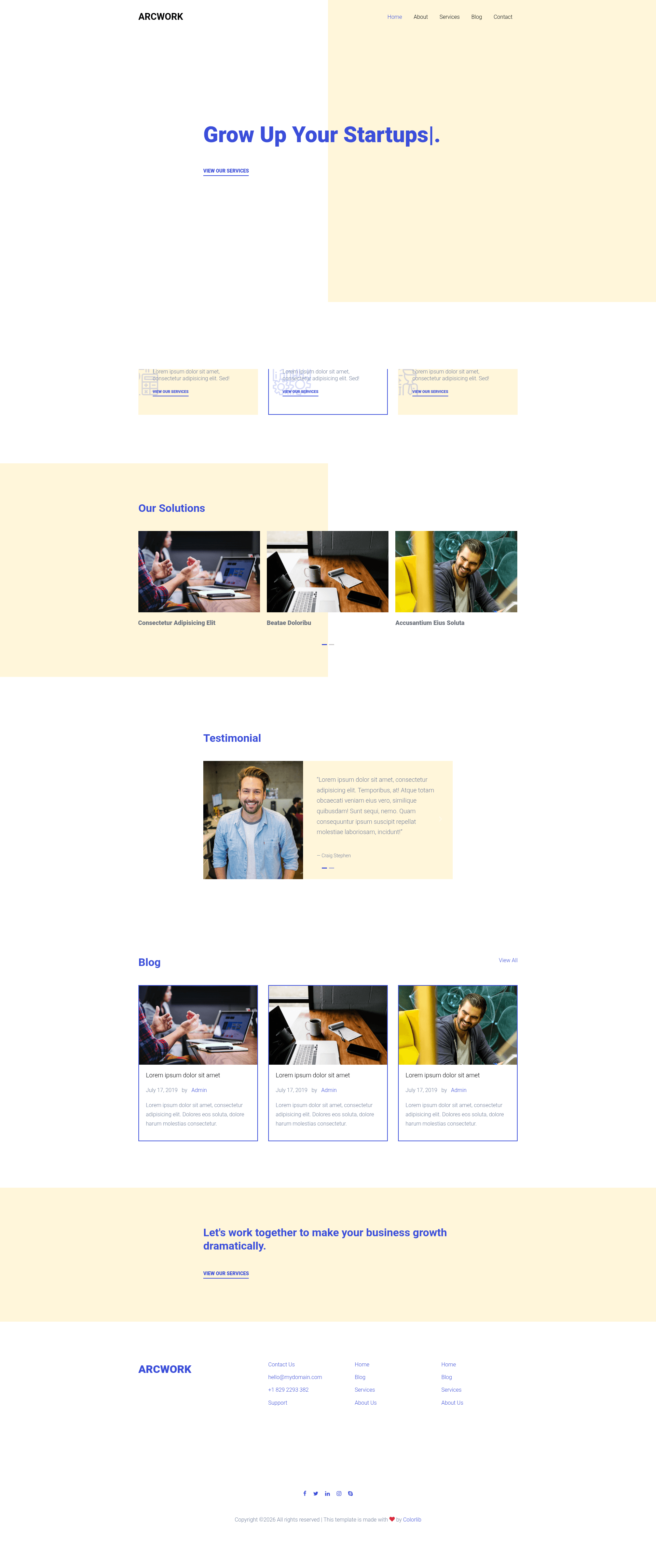 screenshot of Arcwork on template0.com