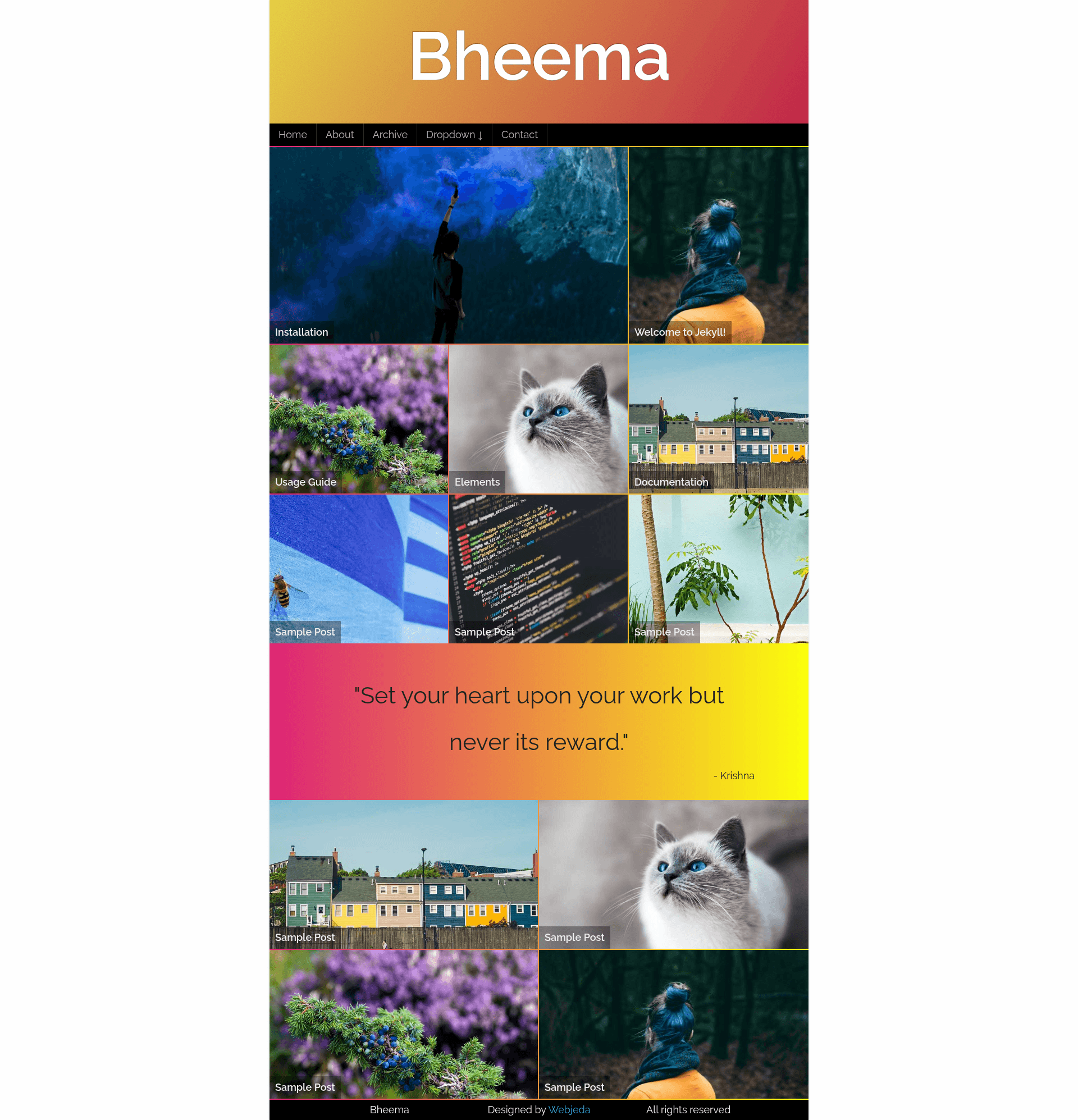 screenshot of Webjeda Bheema on template0.com