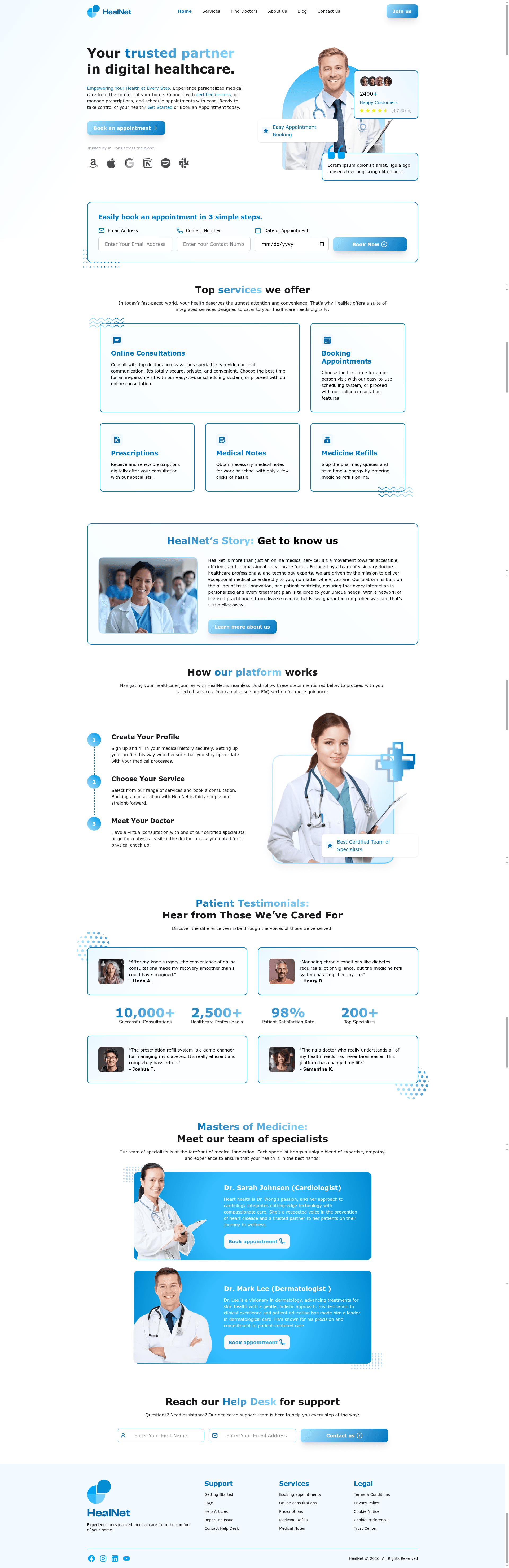 screenshot of HealNet on template0.com