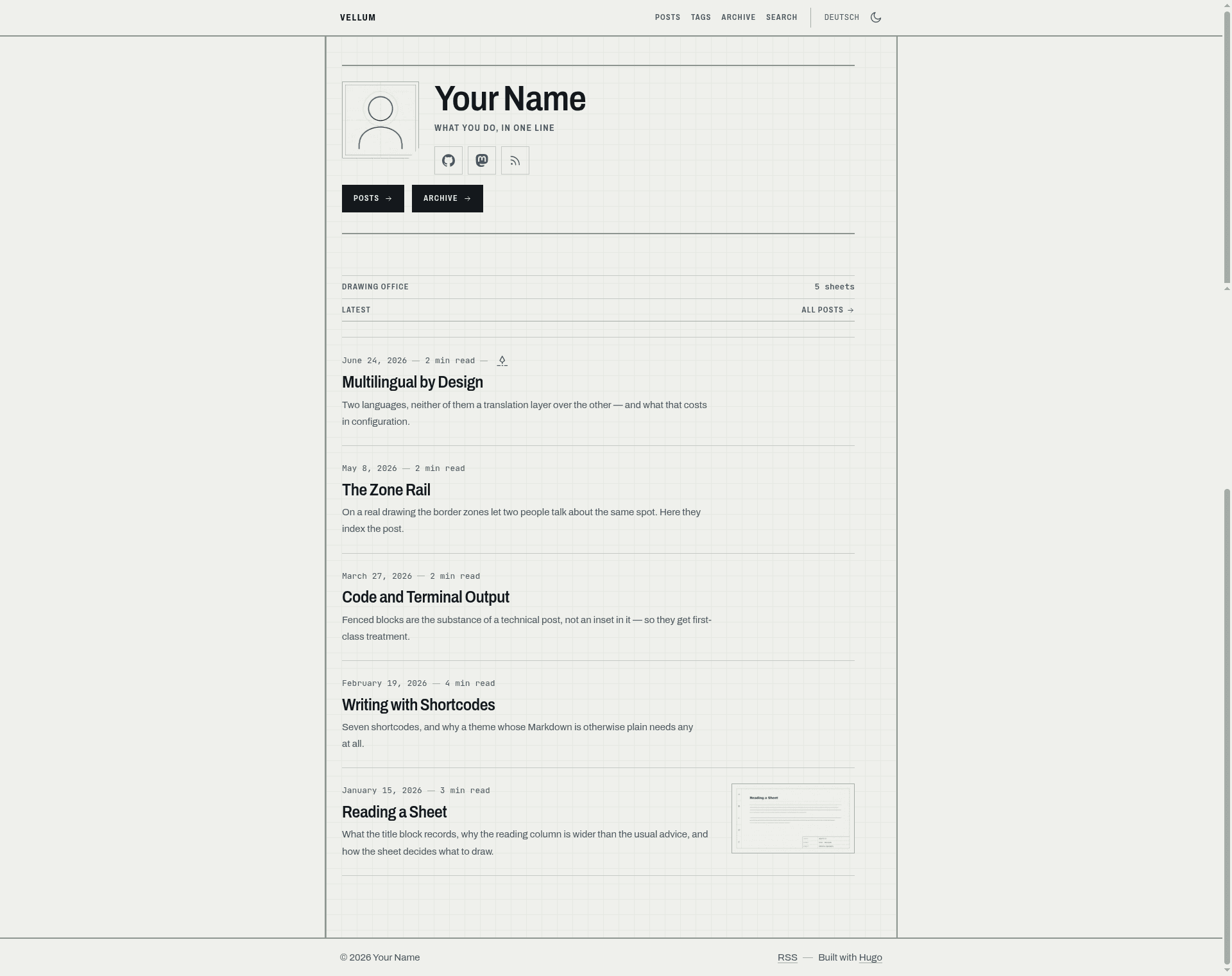 screenshot of Vellum on template0.com