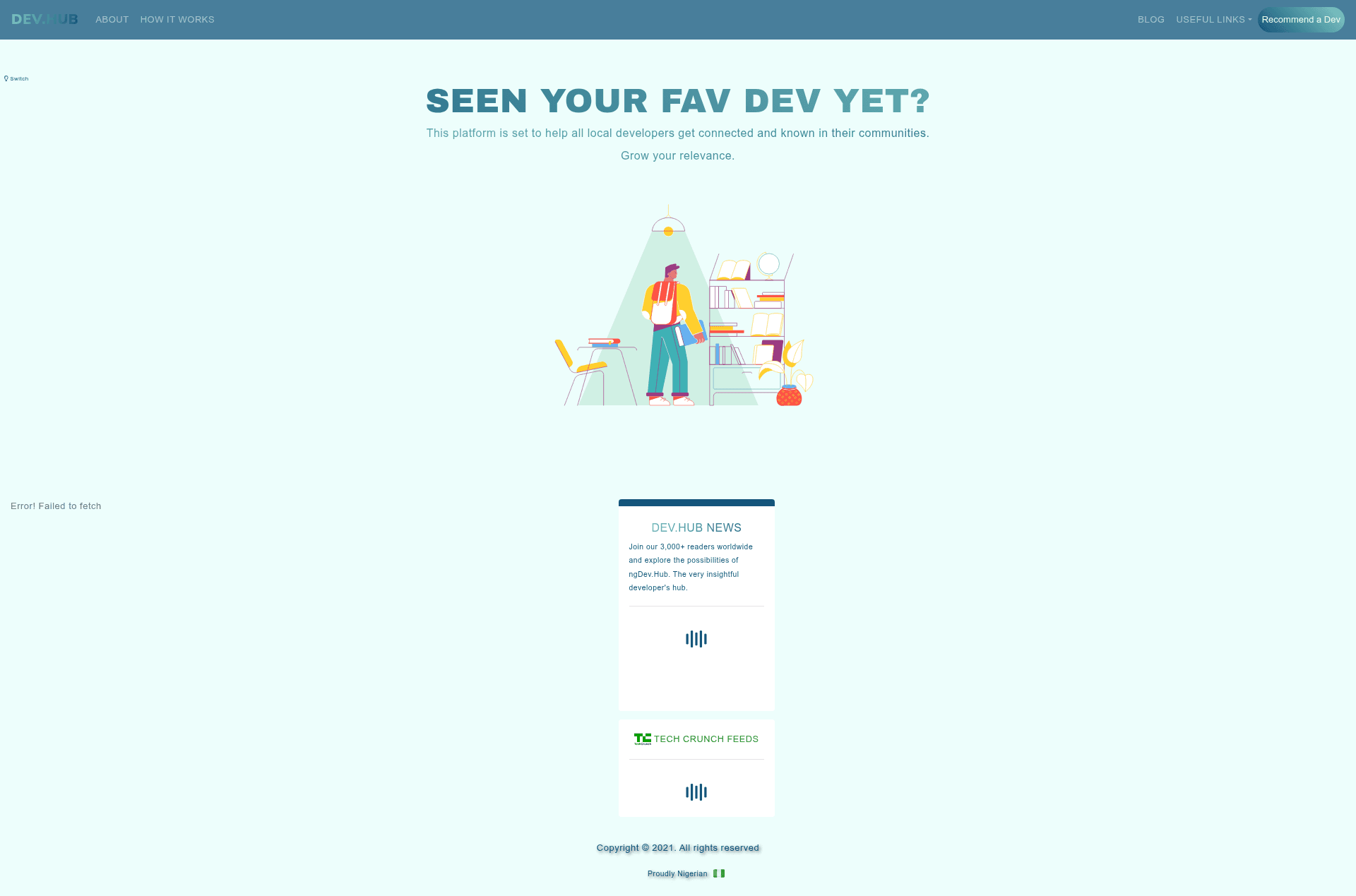 screenshot of ngDevHub on template0.com