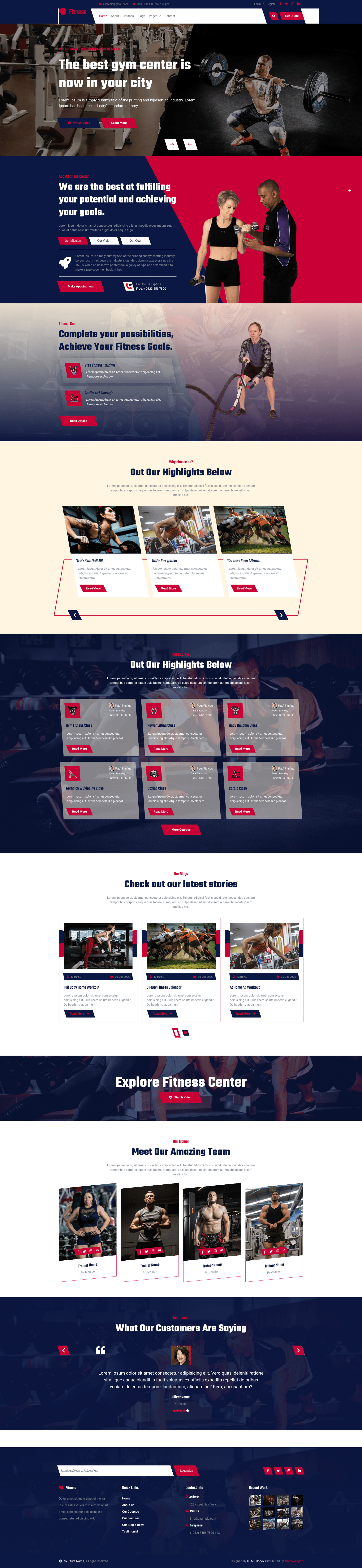 screenshot of Fitness - Free Responsive Bootstrap 5 Website Template on template0.com