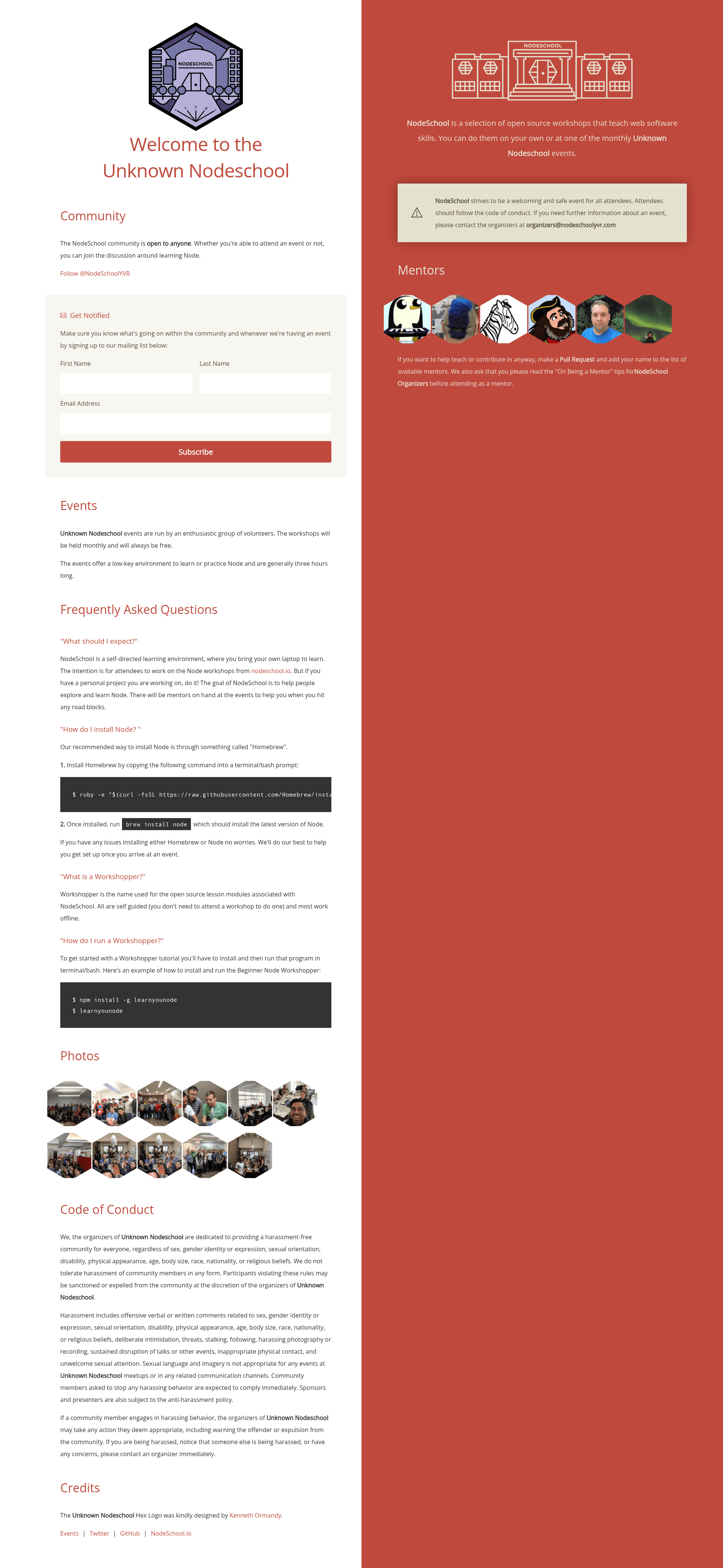 screenshot of Gatsby Theme Nodeschool on template0.com
