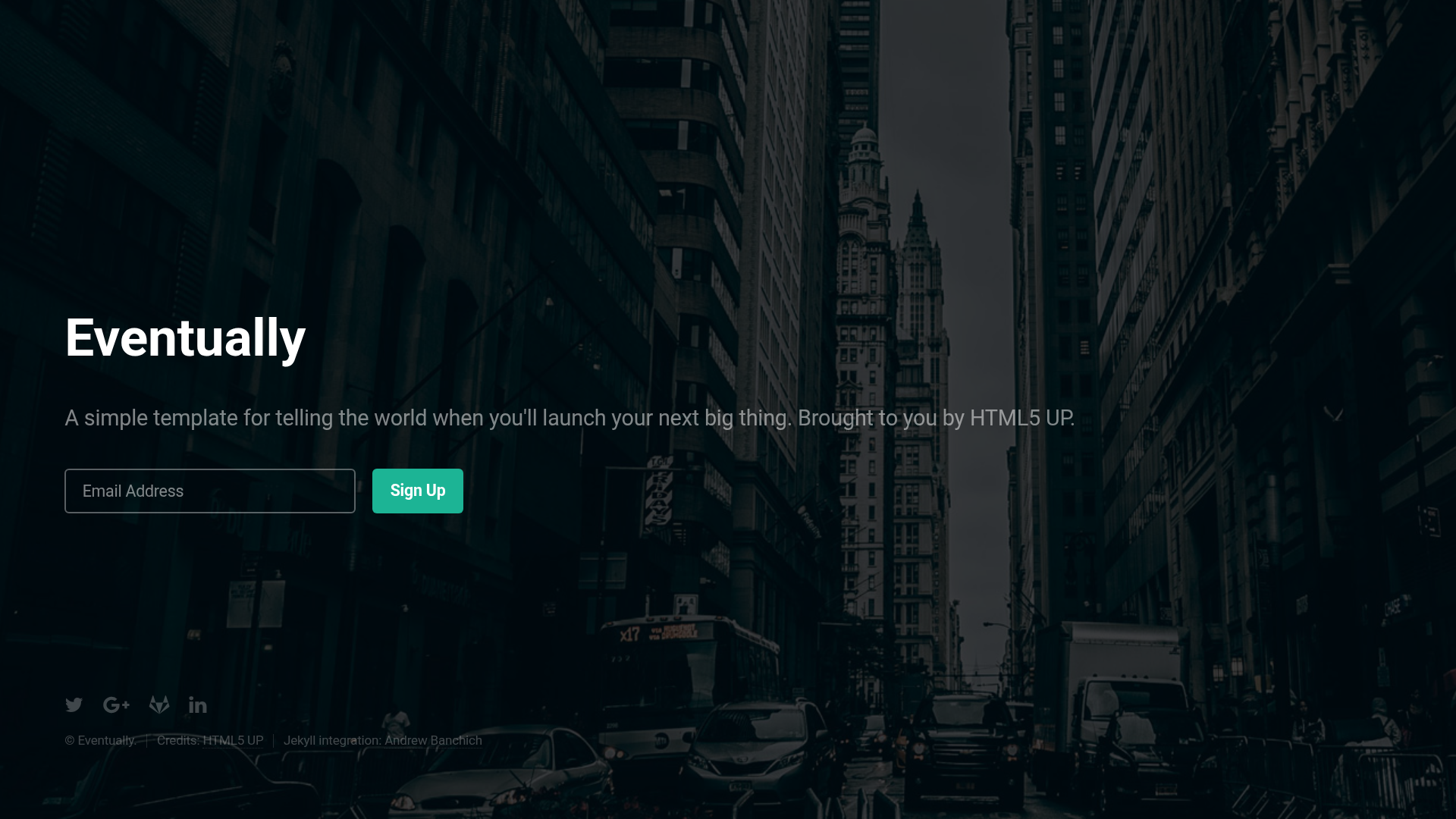 screenshot of Eventually Jekyll Theme on template0.com