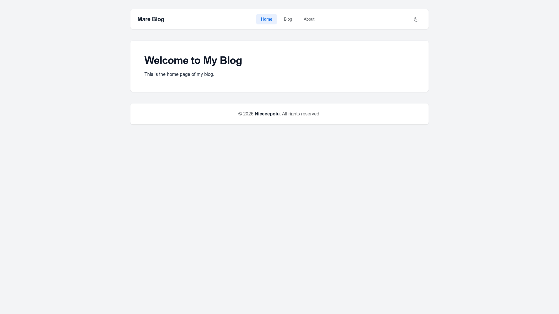 screenshot of Mare Blog on template0.com