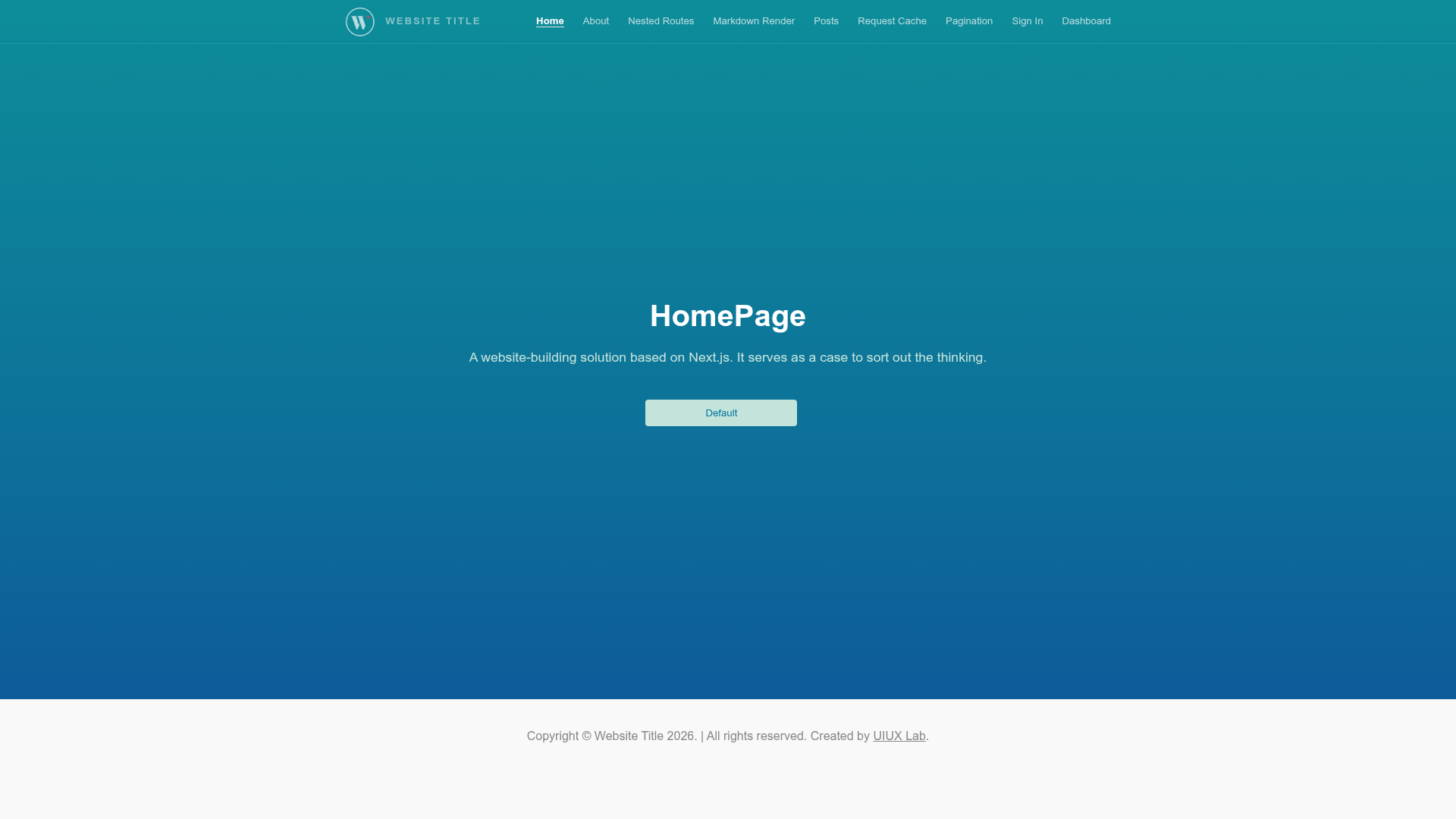 screenshot of fullstack-nextjs-app-template on template0.com