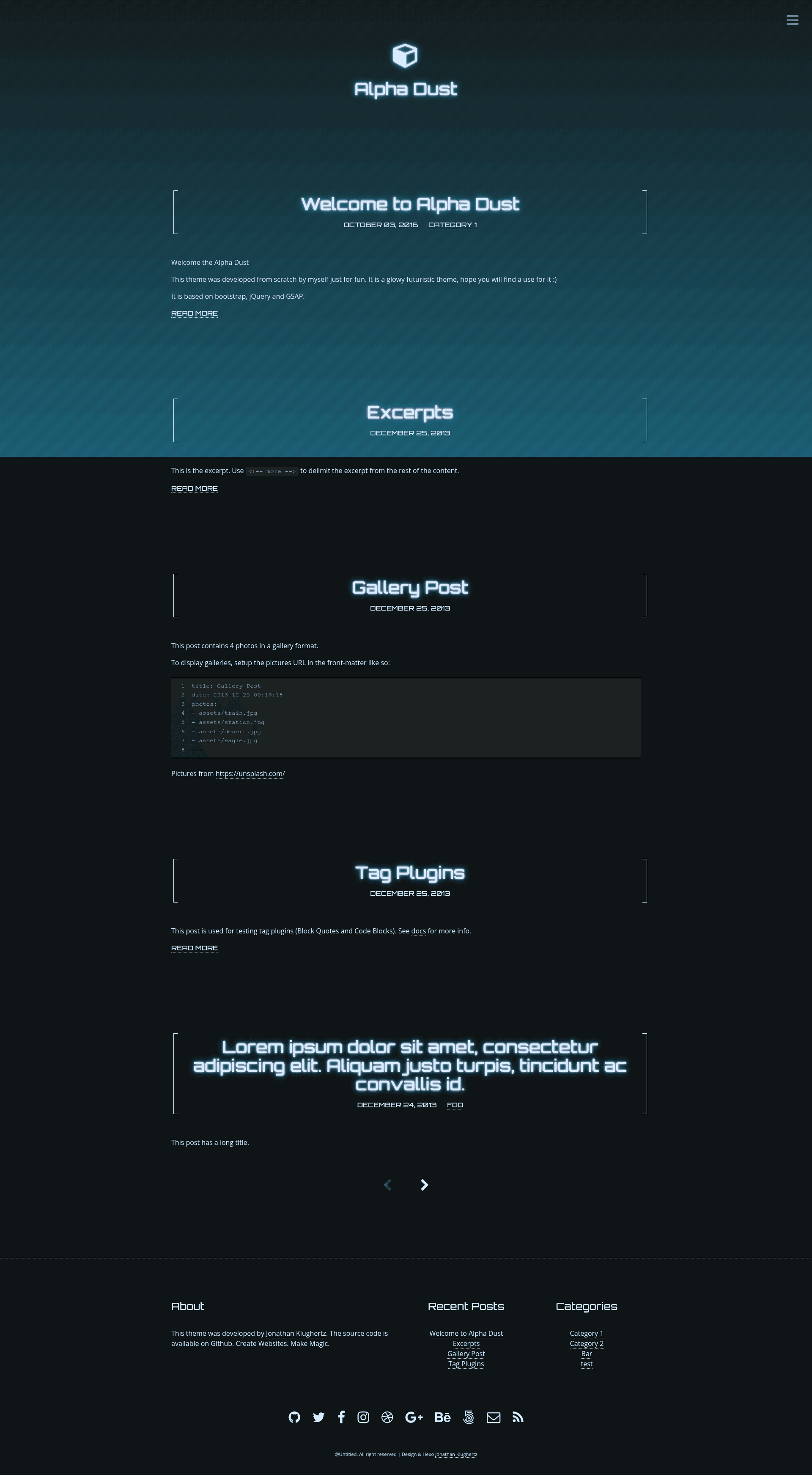 screenshot of Alpha Dust on template0.com