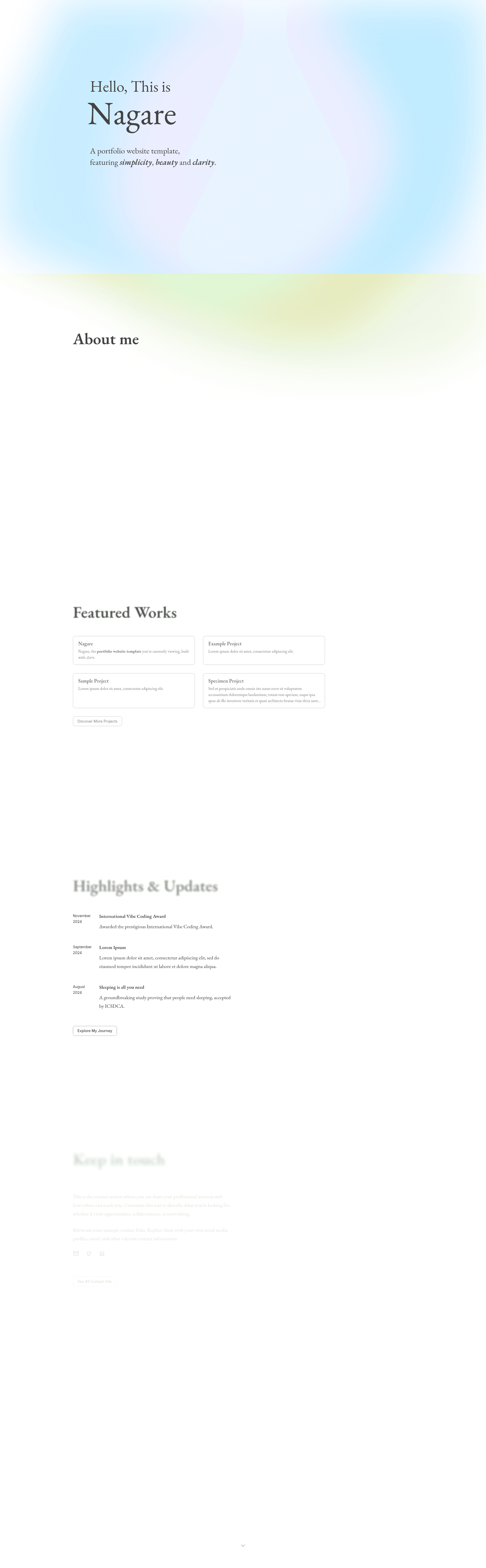 screenshot of Nagare on template0.com