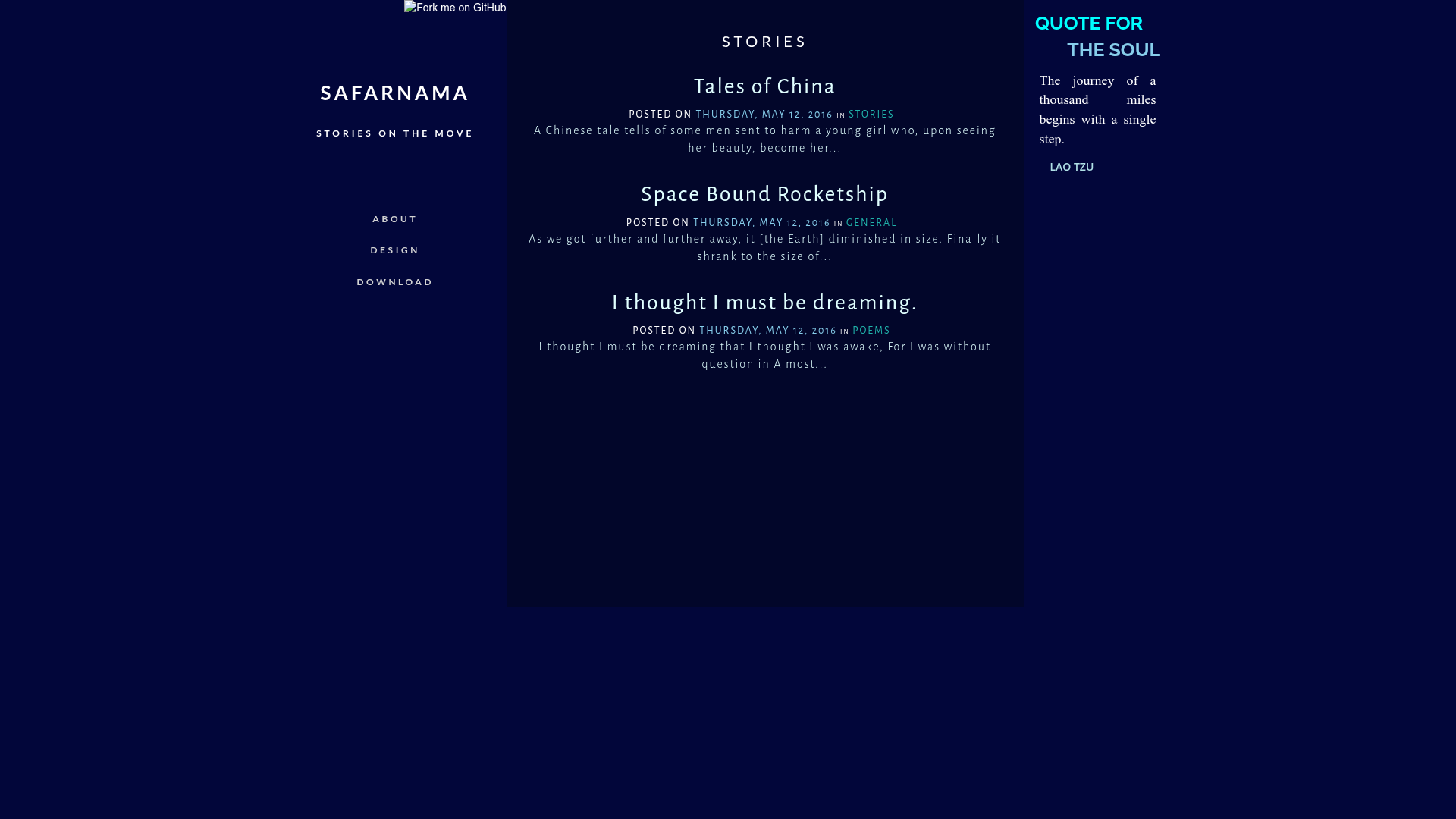 screenshot of Safarnama on template0.com