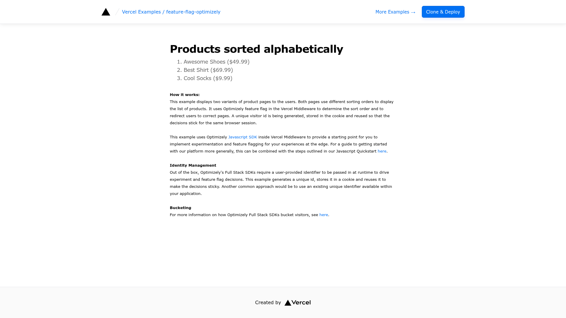 screenshot of Feature Flags with Optimizely on template0.com