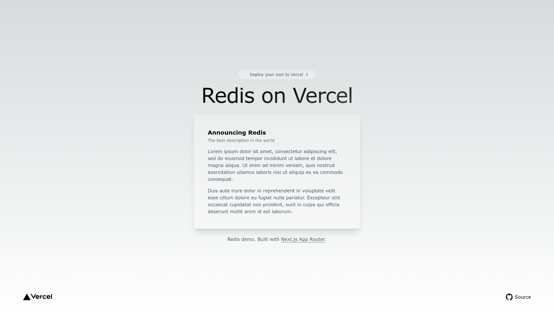 screenshot of Redis Next.js Starter on template0.com