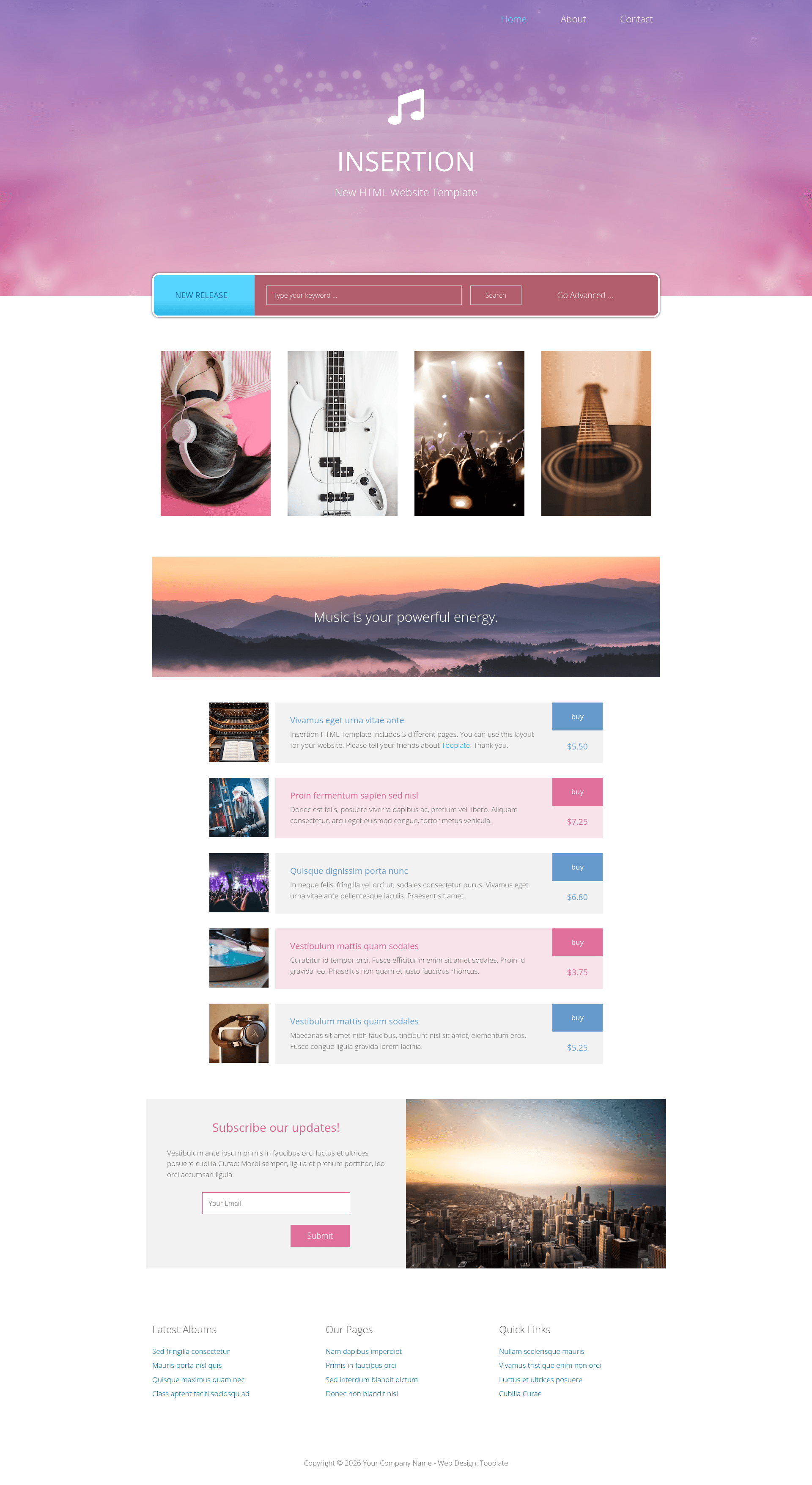 screenshot of Insertion on template0.com