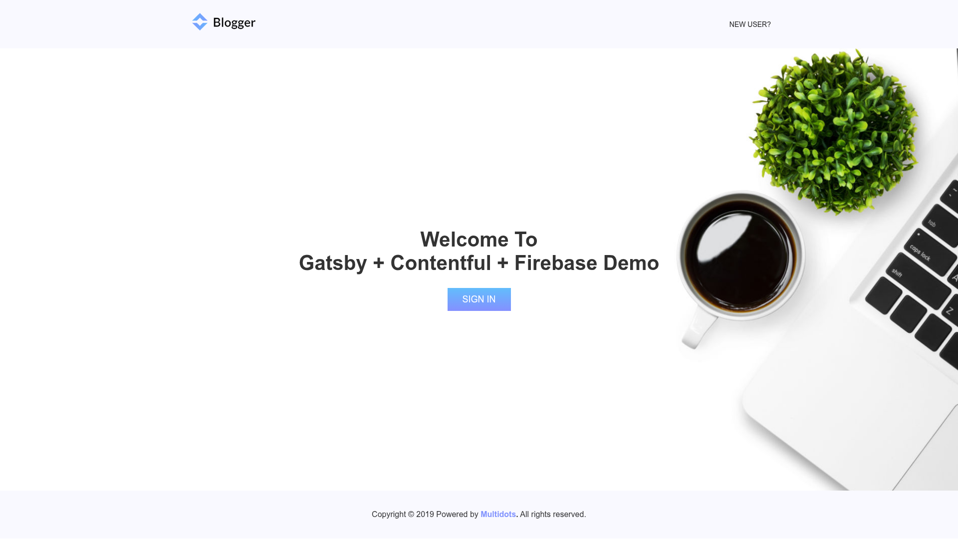 screenshot of Blogger on template0.com
