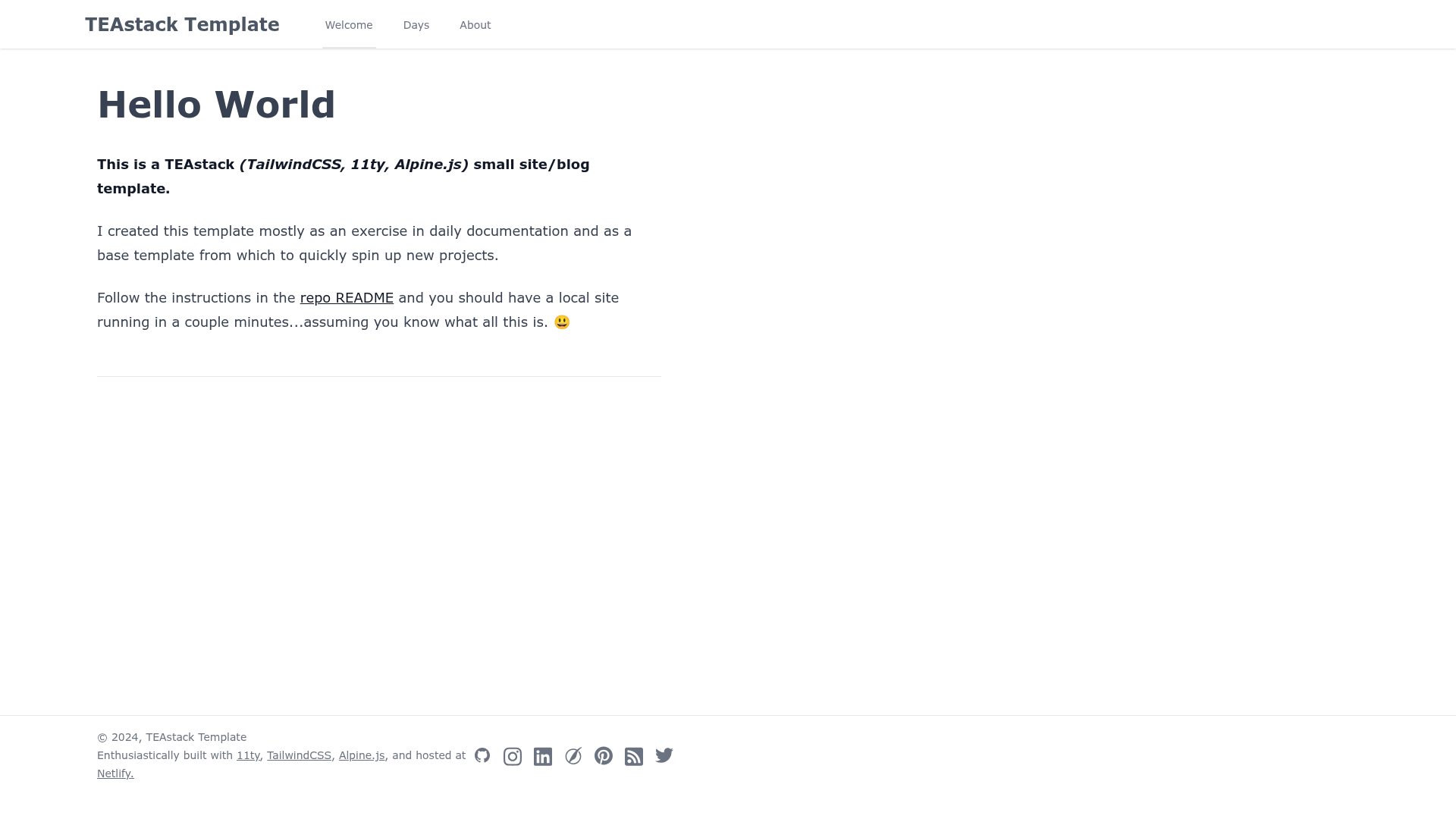 screenshot of tea-base-template on template0.com