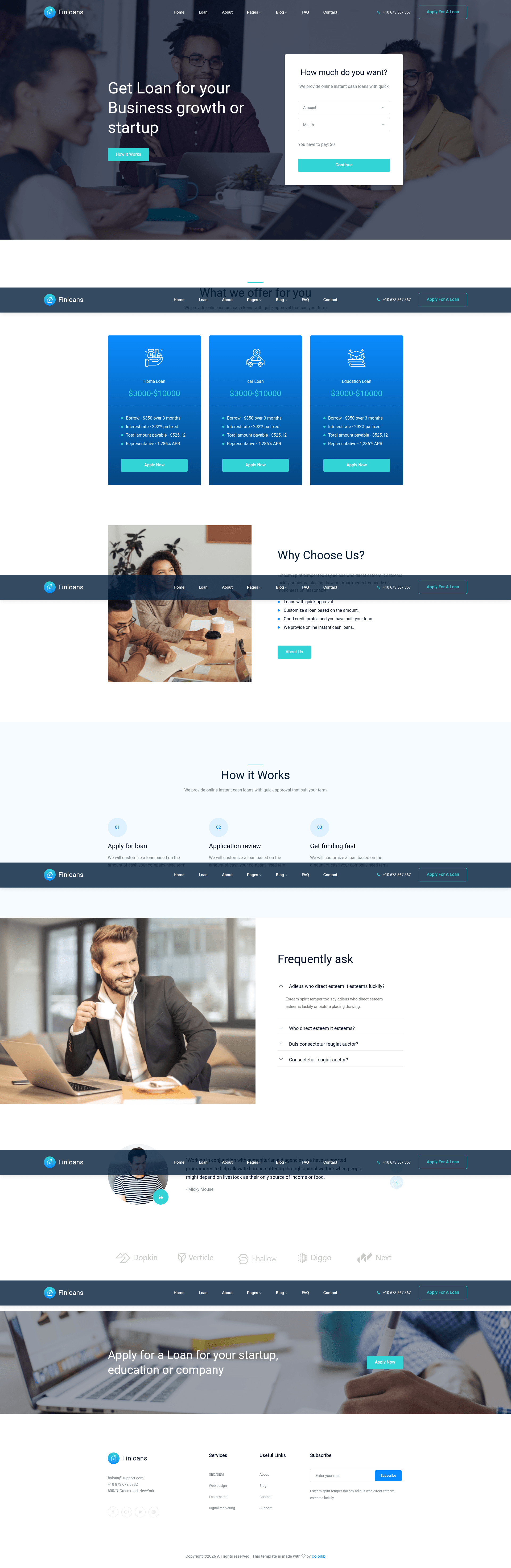 screenshot of Finloans on template0.com