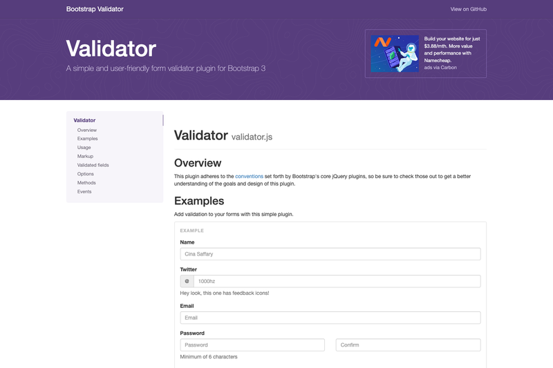 Image for Bootstrap Validator on template0.com
