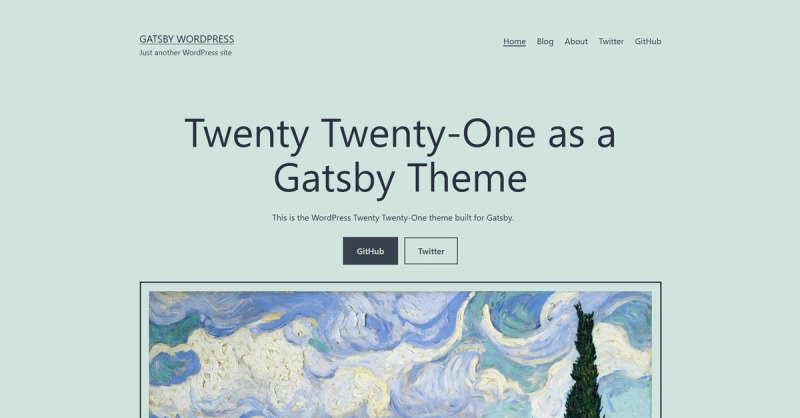 Image for Twentytwentyone(blog gatsby template) on template0.com Image for Twentytwentyone(blog gatsby template) on template0.com