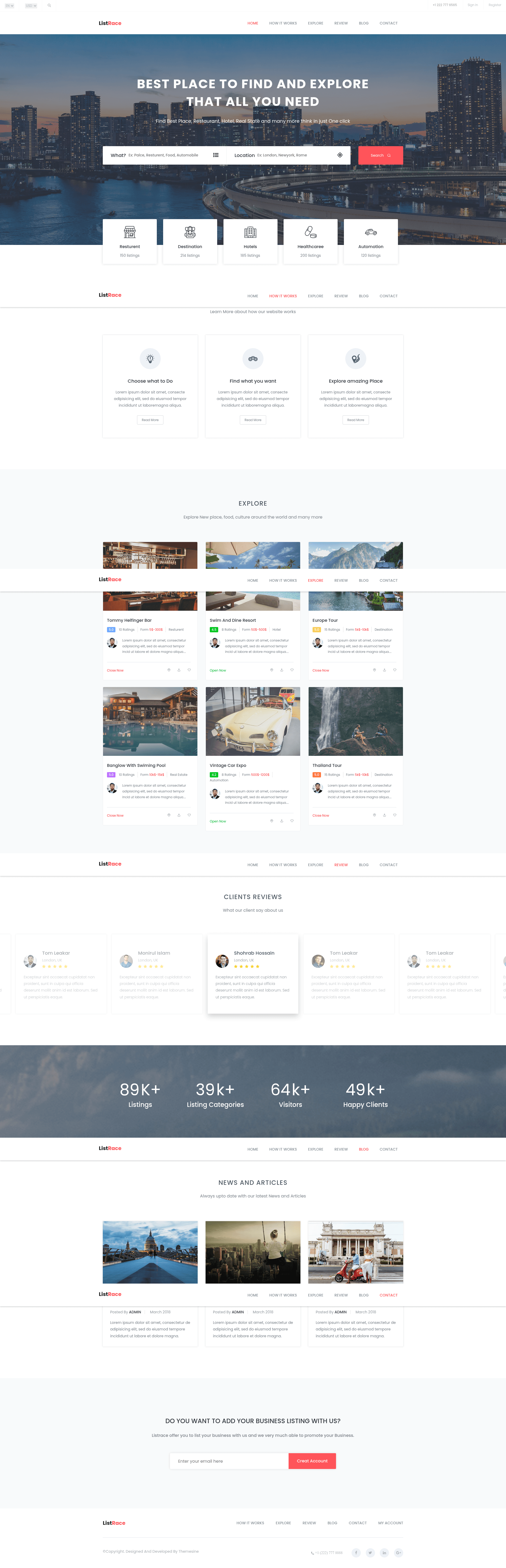 screenshot of Listrace on template0.com