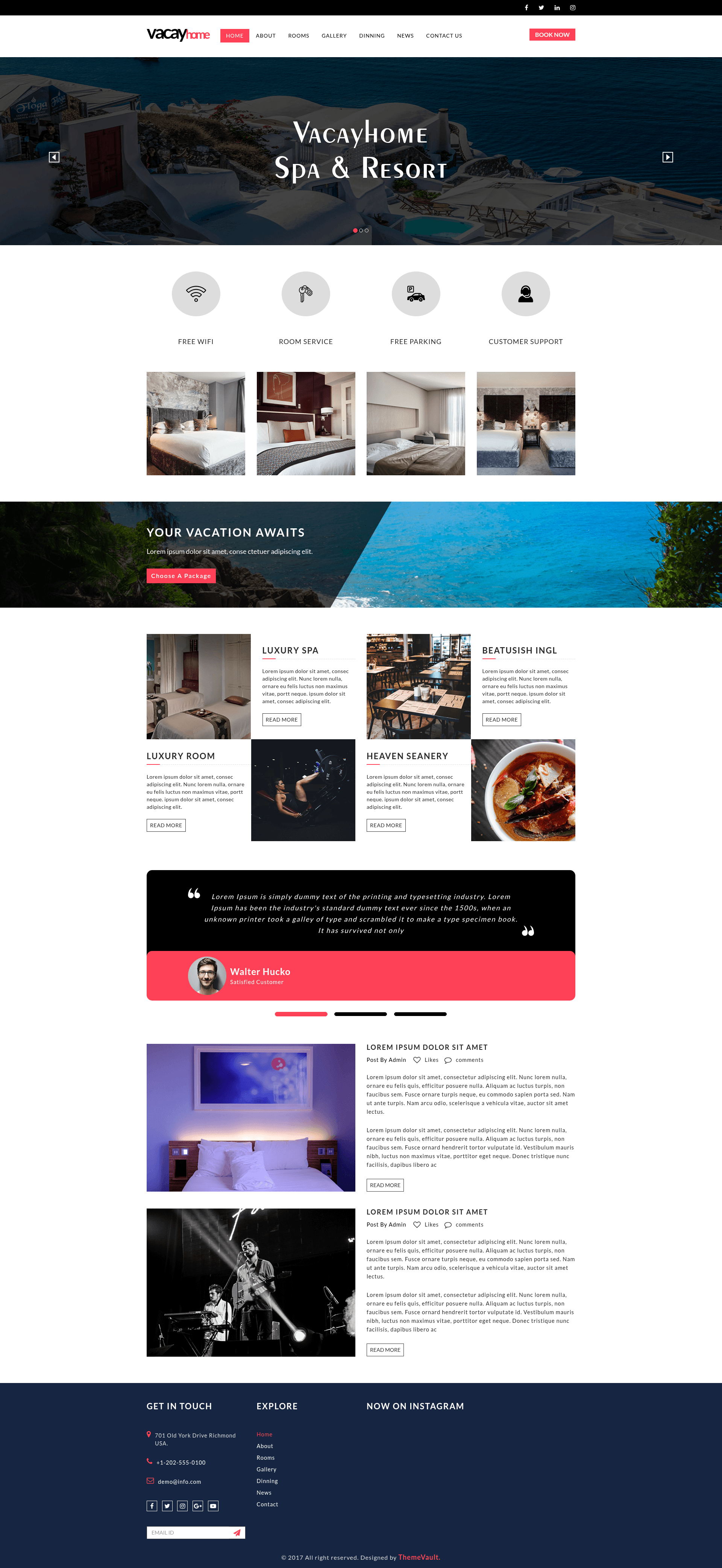 screenshot of Vacay Home on template0.com