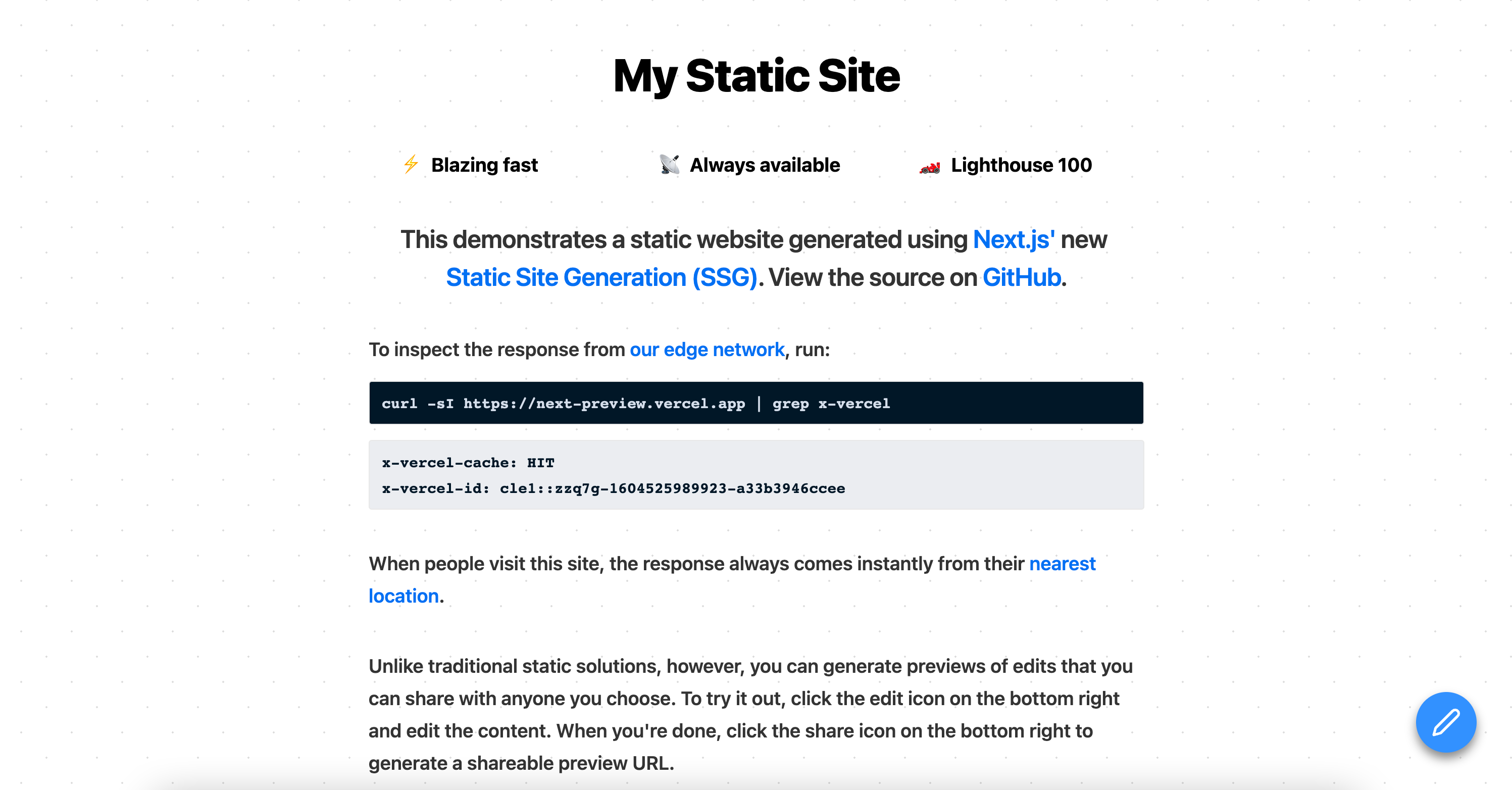 Next.js Preview Mode Demo preview