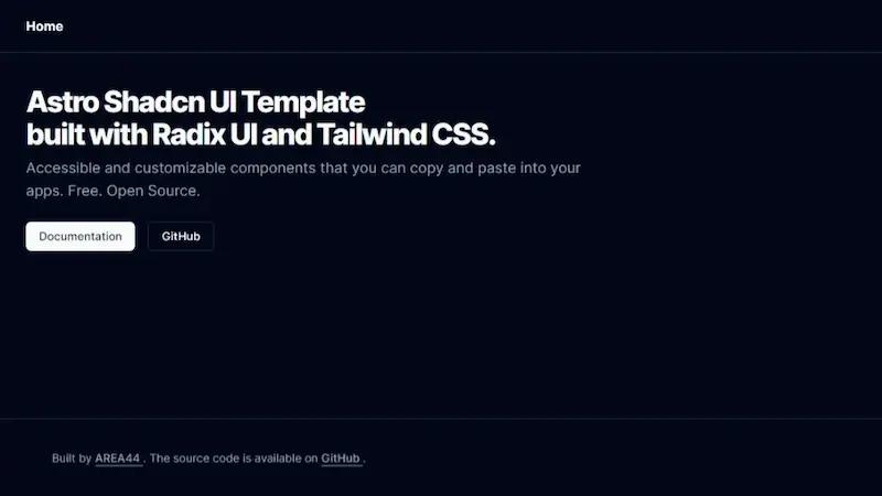 Astro Shadcn UI Template preview