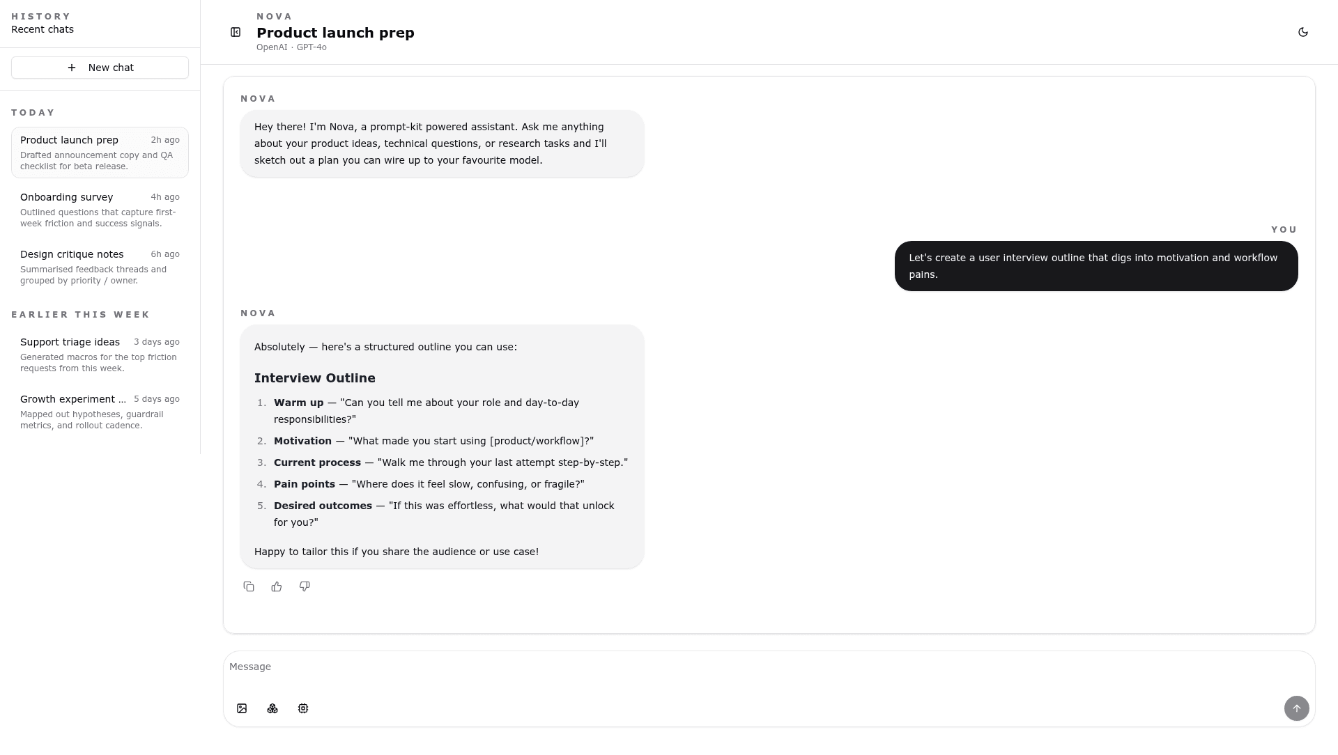 screenshot of Astro AI Chatbot Template - Vercel SDK Edition on template0.com