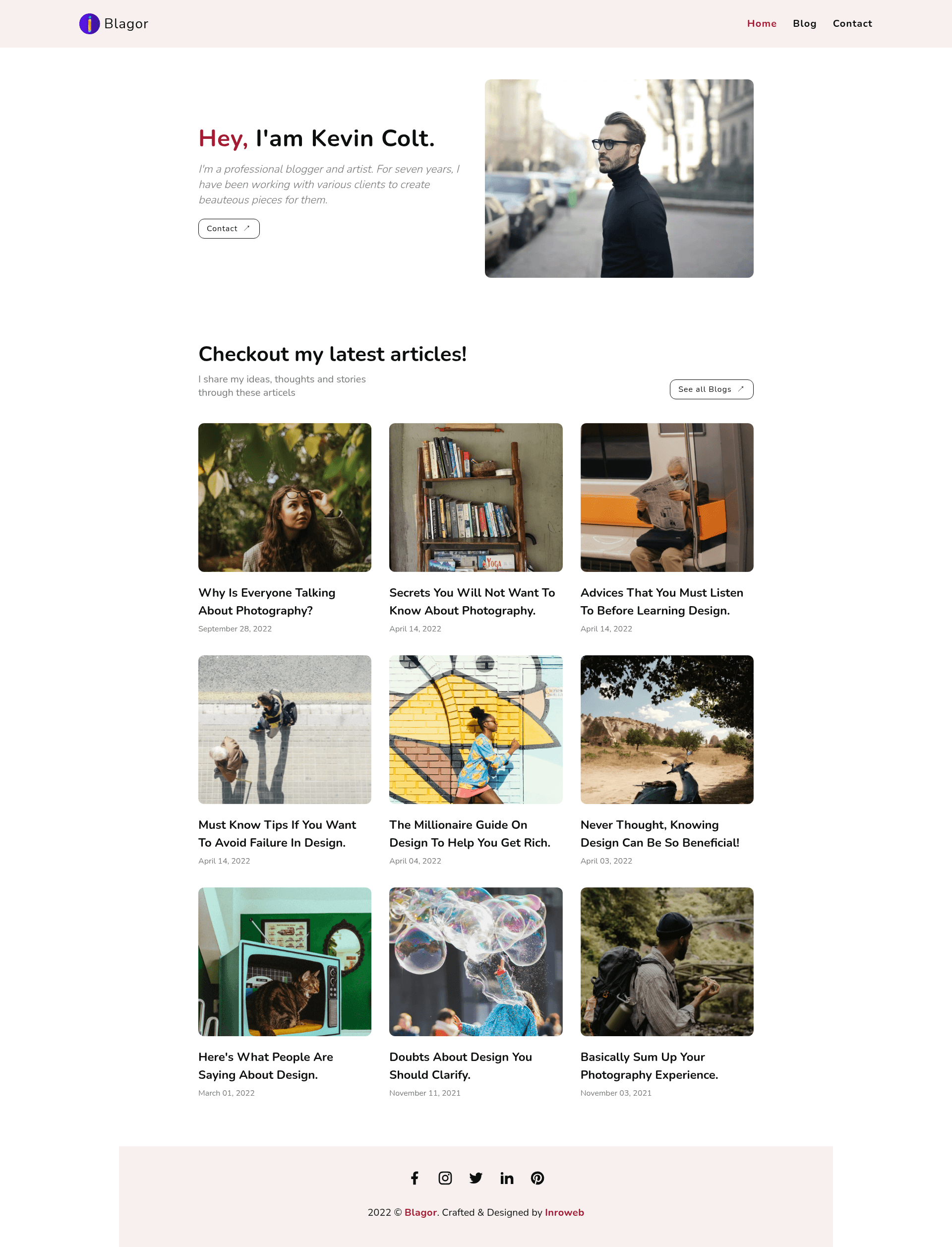 screenshot of Blagor on template0.com