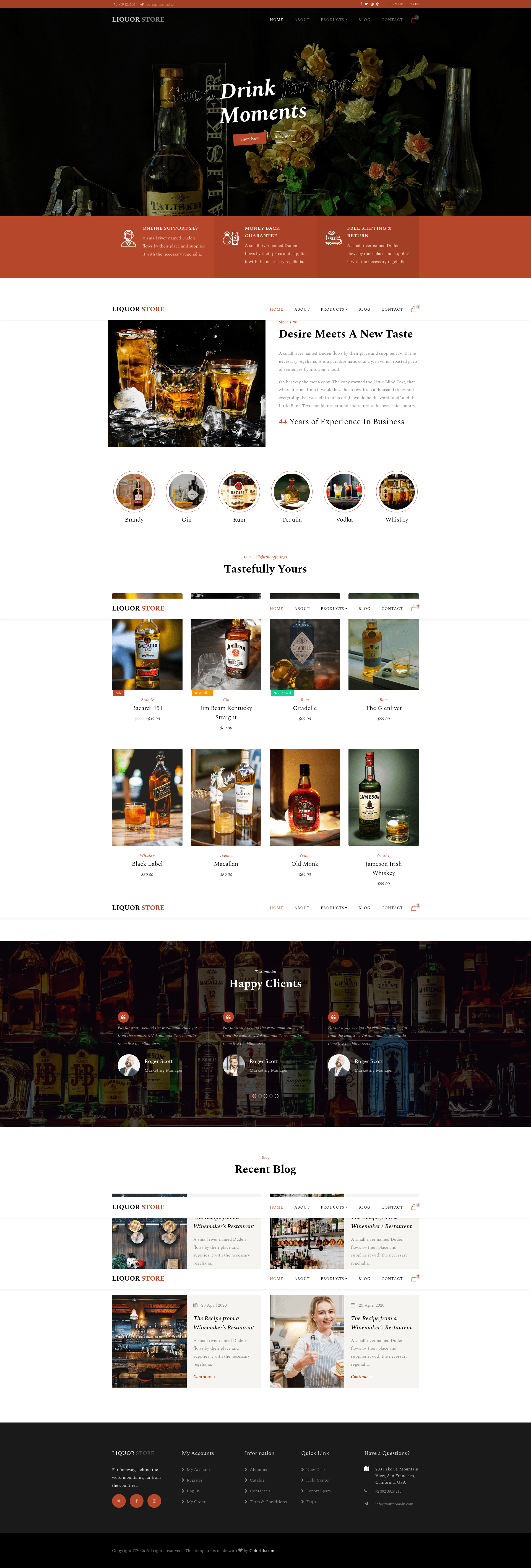 screenshot of LiquorStore on template0.com