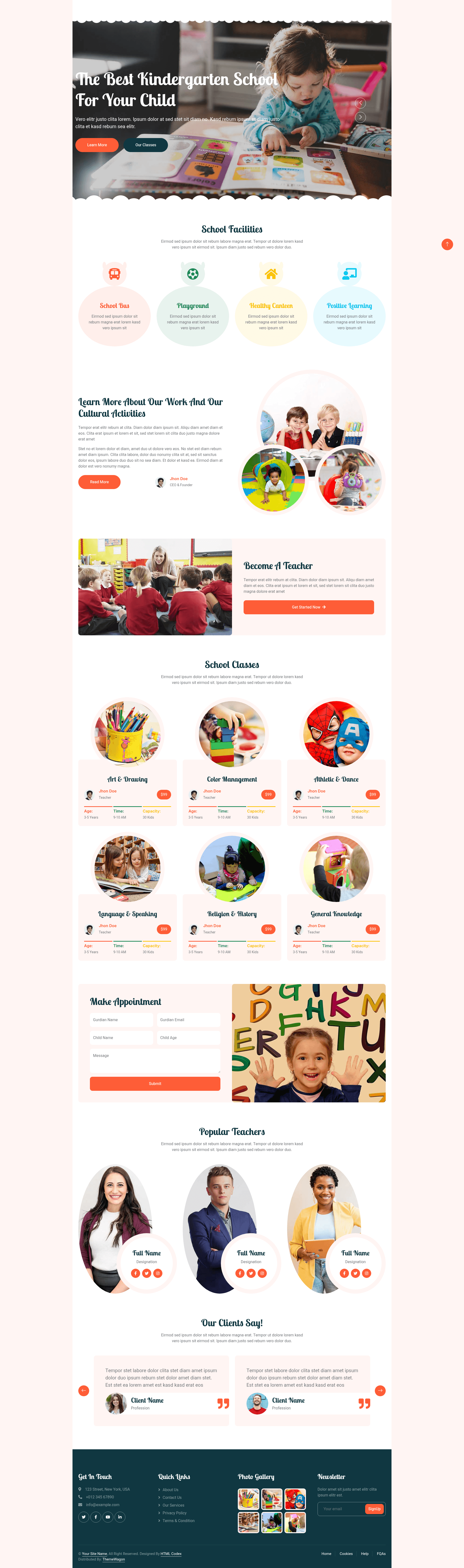 screenshot of Kider – Free Responsive HTML5 Bootstrap 5 Educational Website Template on template0.com