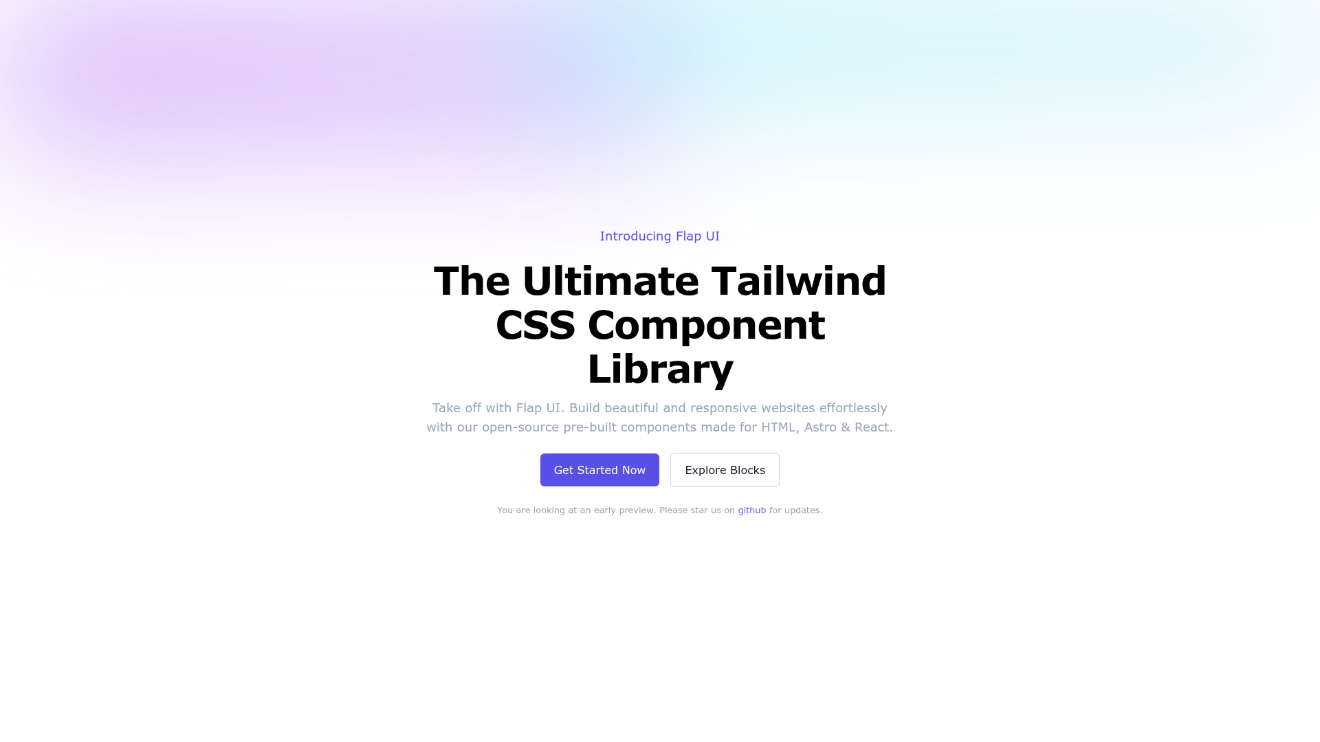 screenshot of Flap UI on template0.com