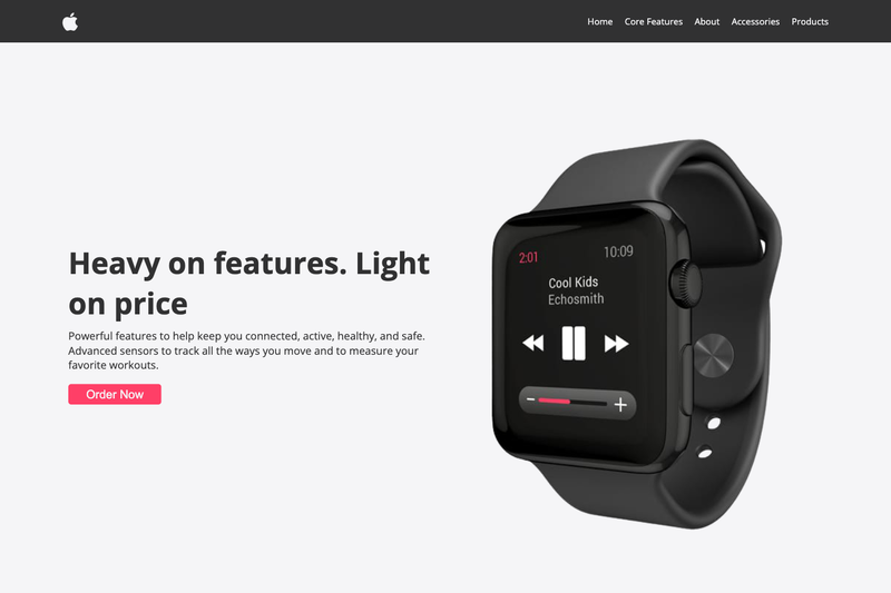 Image for Apple Watch Landing Page on template0.com