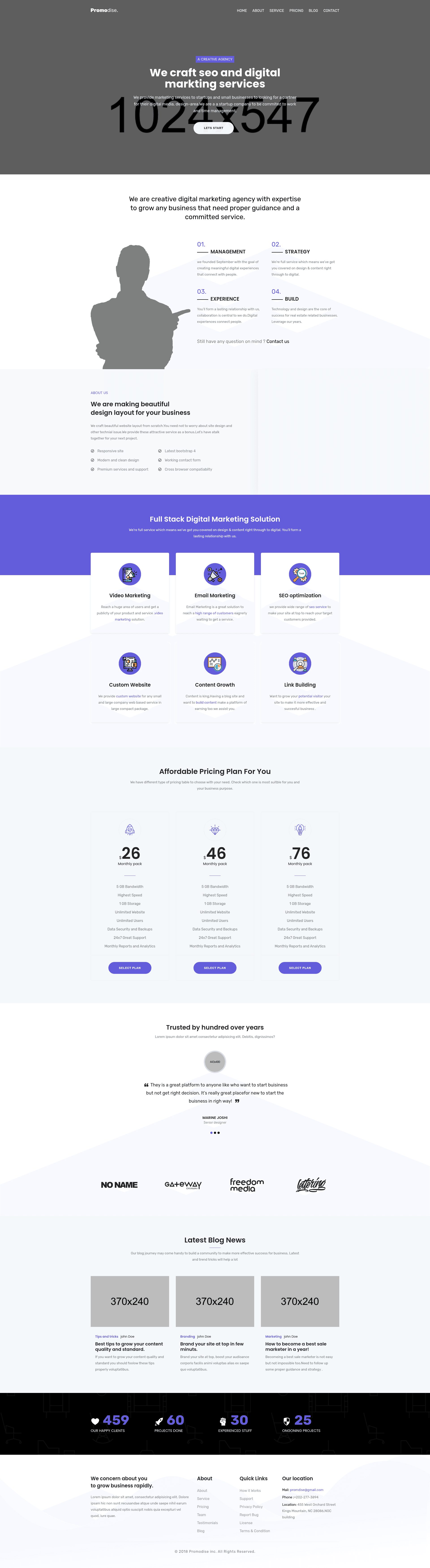 screenshot of Promodise on template0.com
