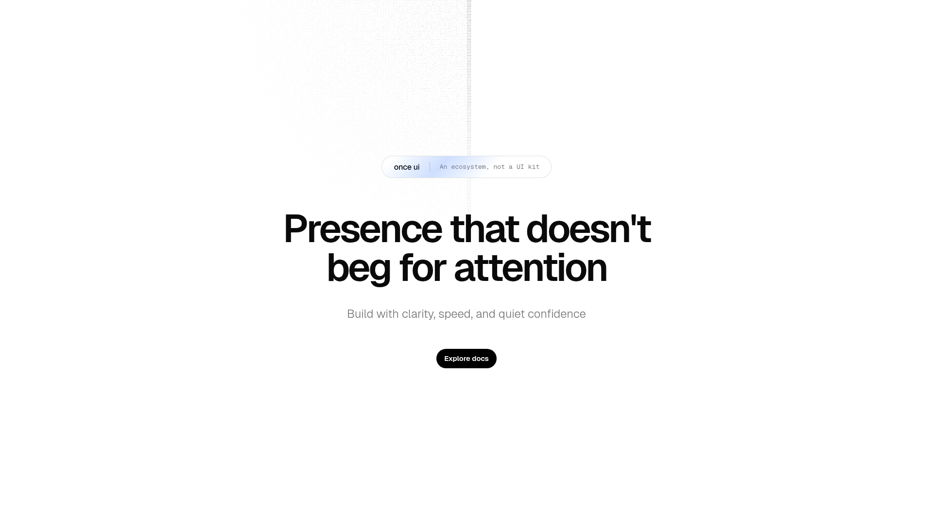 screenshot of Once UI for Next.js on template0.com