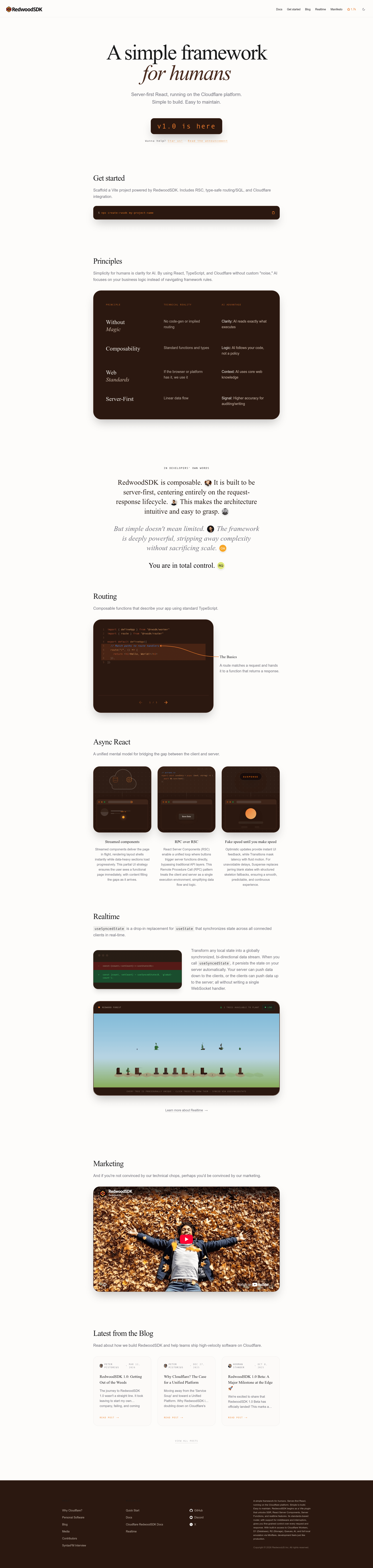 screenshot of RedwoodJS on template0.com