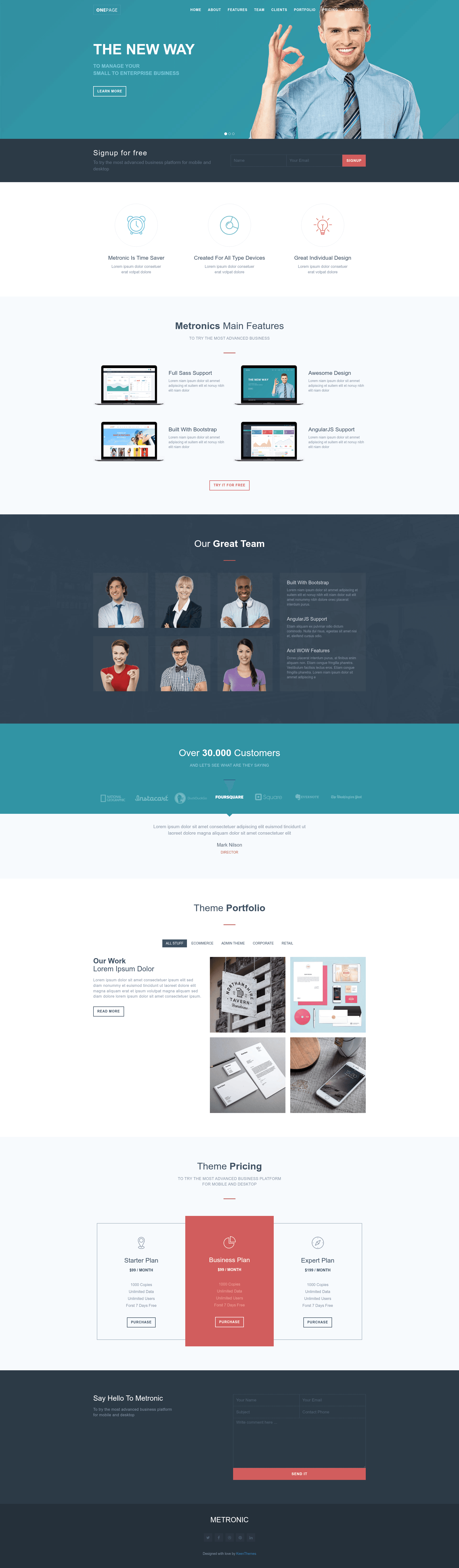 screenshot of OnePage Lite on template0.com