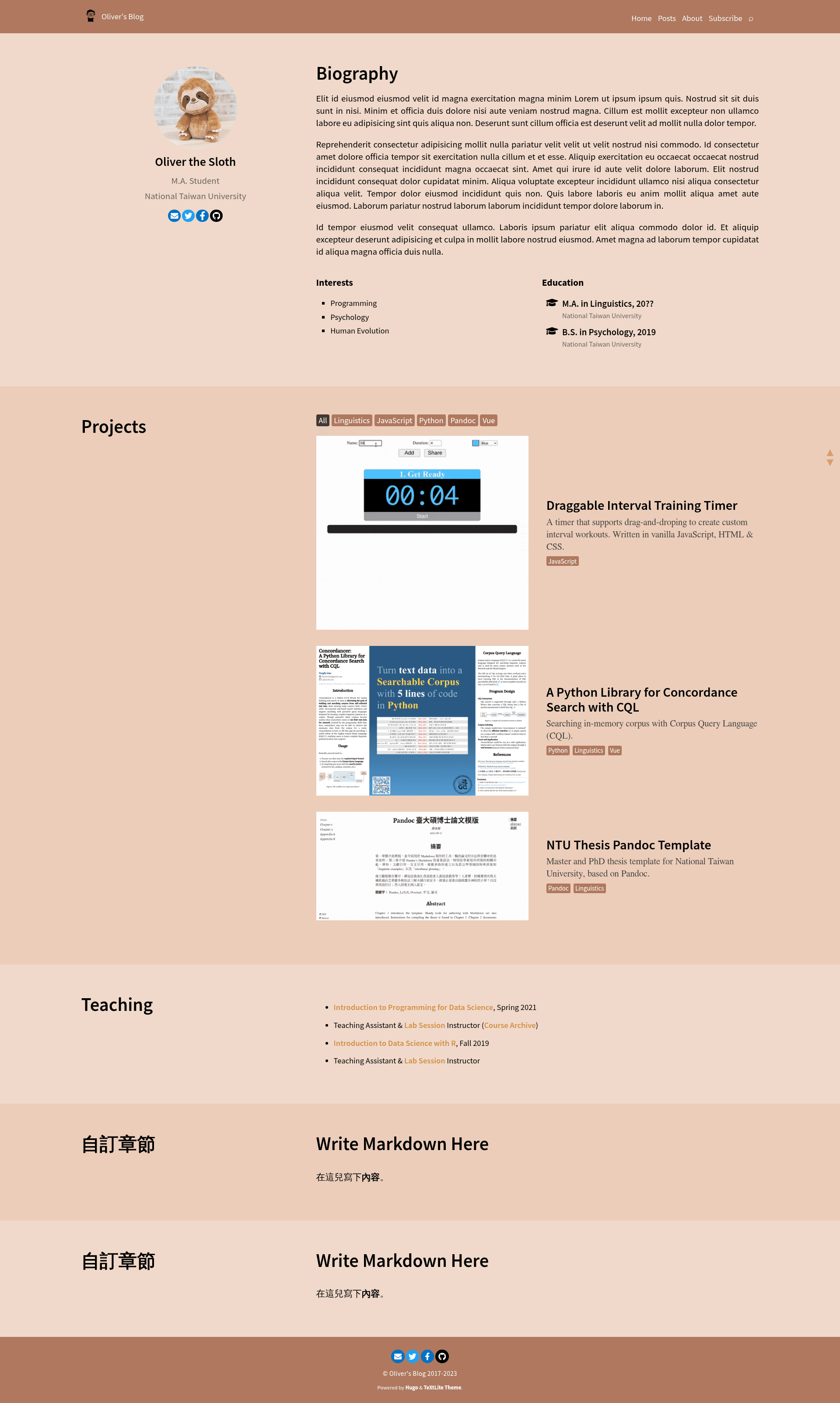 screenshot of TeXtLite on template0.com
