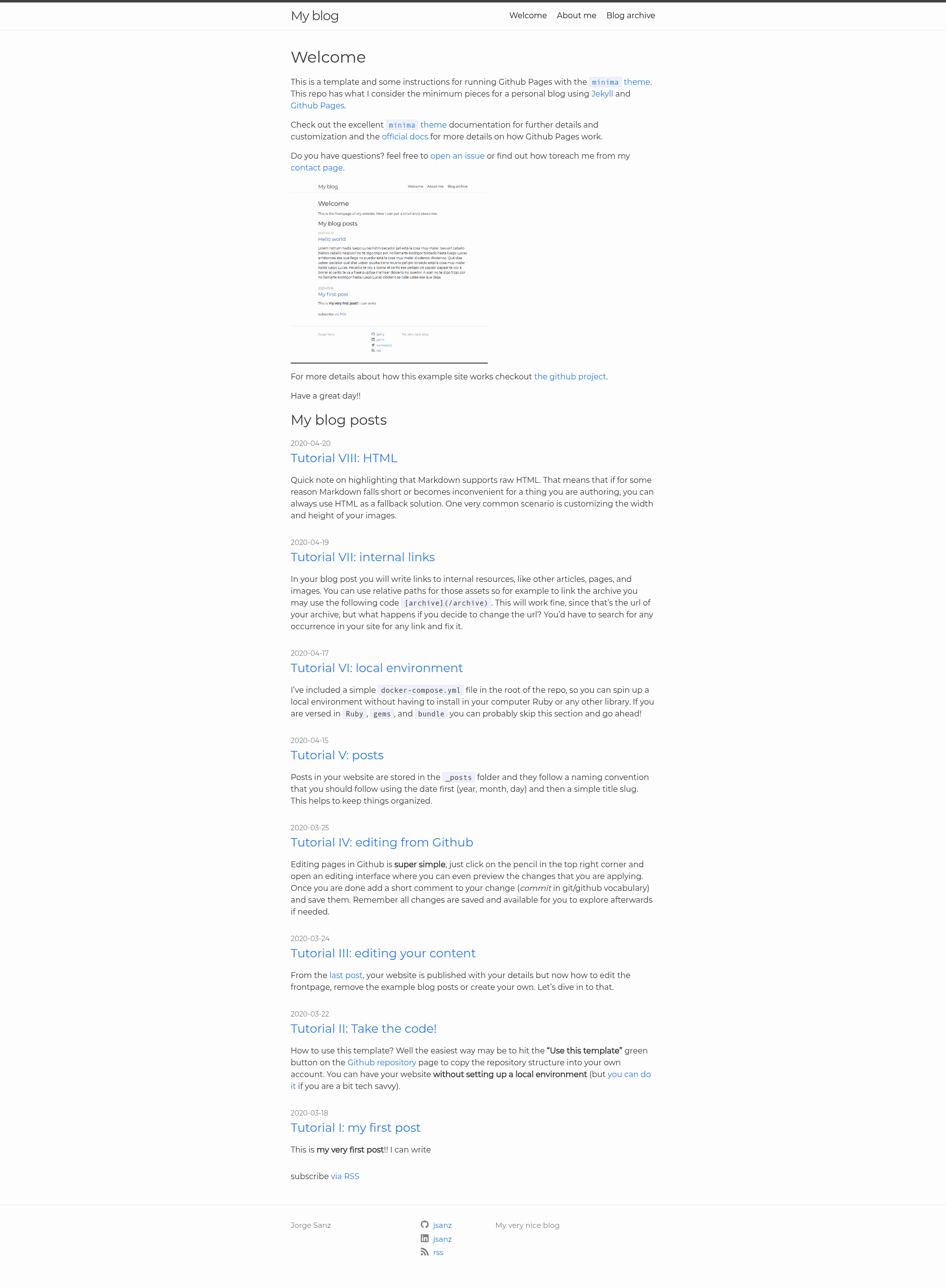 screenshot of gh-pages-minima-starter on template0.com