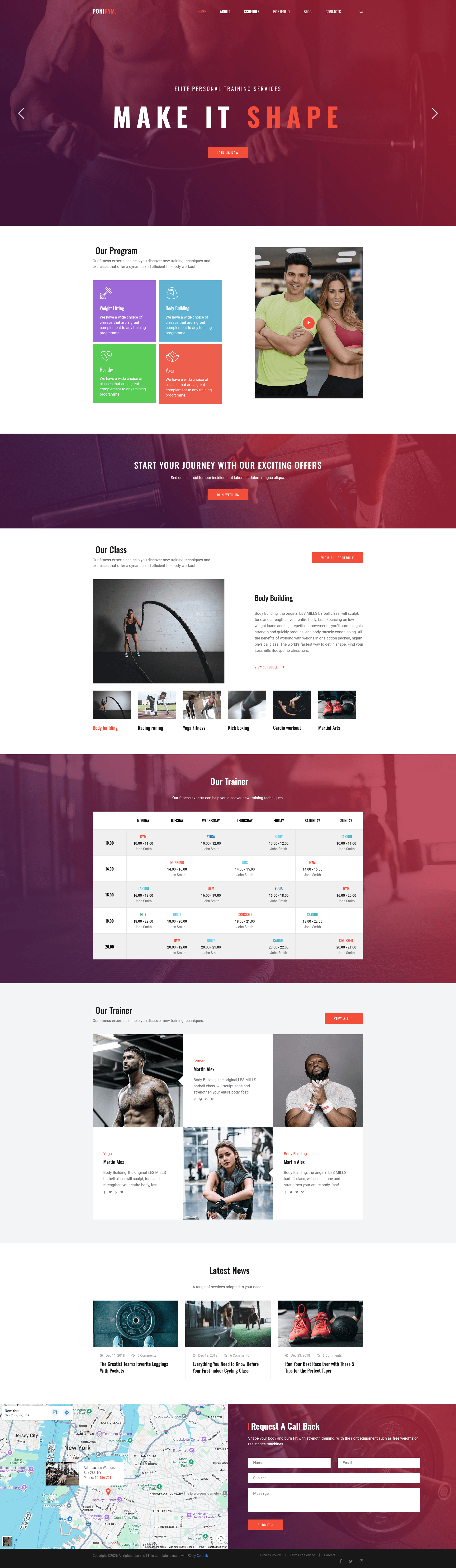 screenshot of Ponigym on template0.com