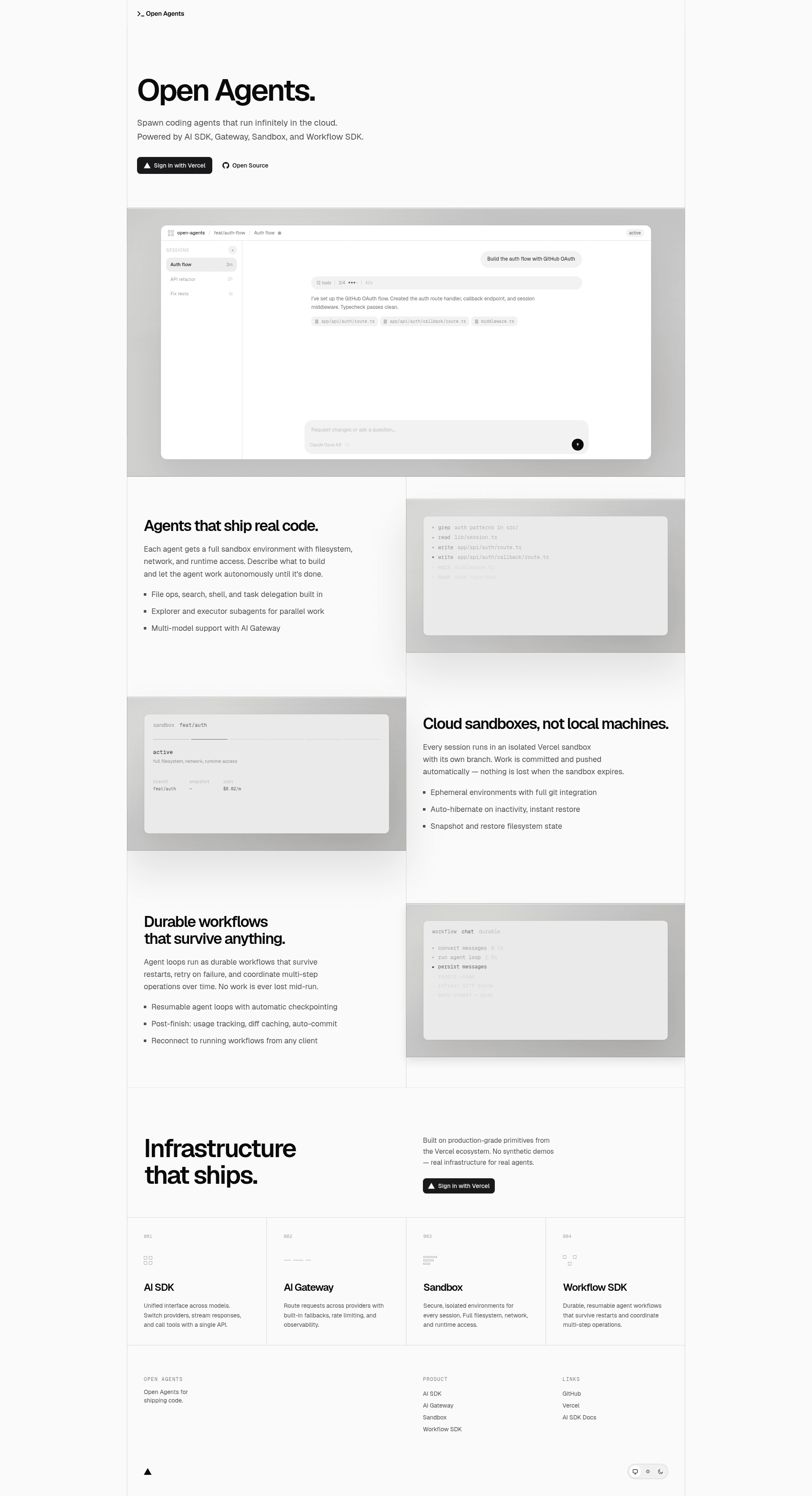 screenshot of Open Agents on template0.com