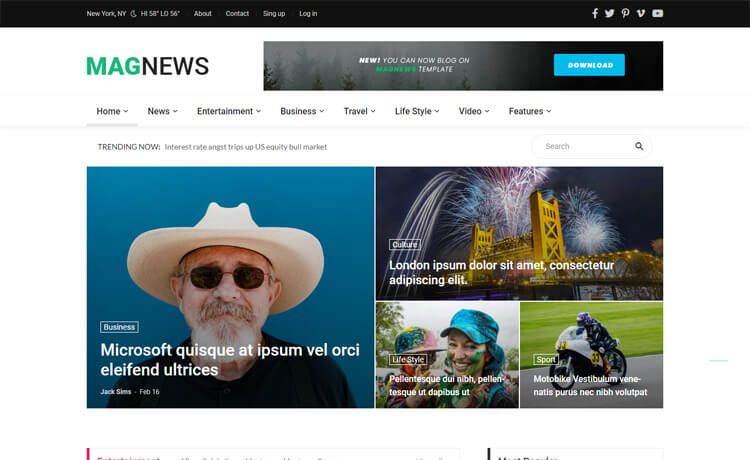 Image for Magnews2 – Free Bootstrap 4 HTML5 News Website Template on template0.com Image for Magnews2 – Free Bootstrap 4 HTML5 News Website Template on template0.com